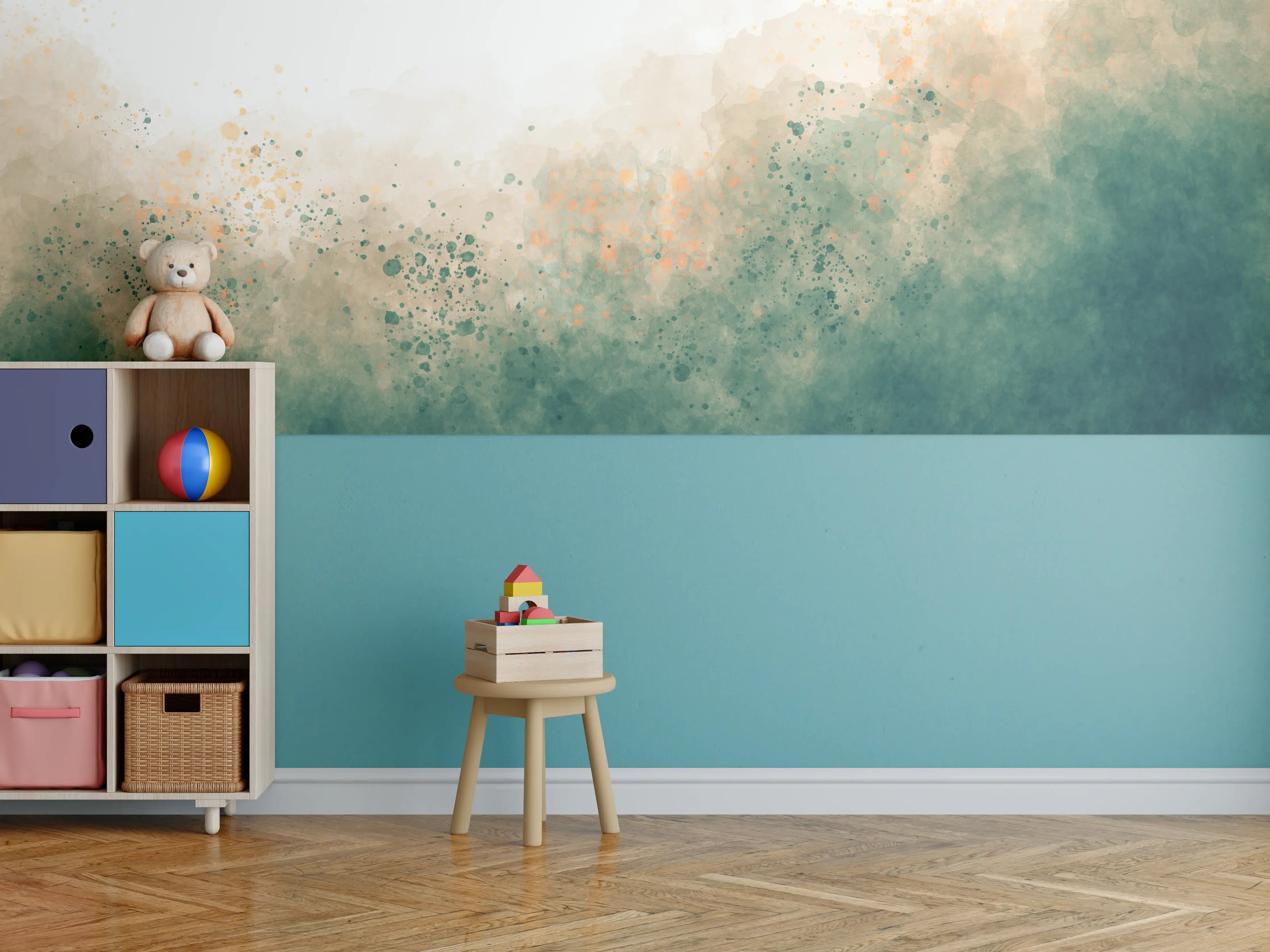 Kinderzimmer Wandgestaltung - Aquarell Himmel Gradient Textur