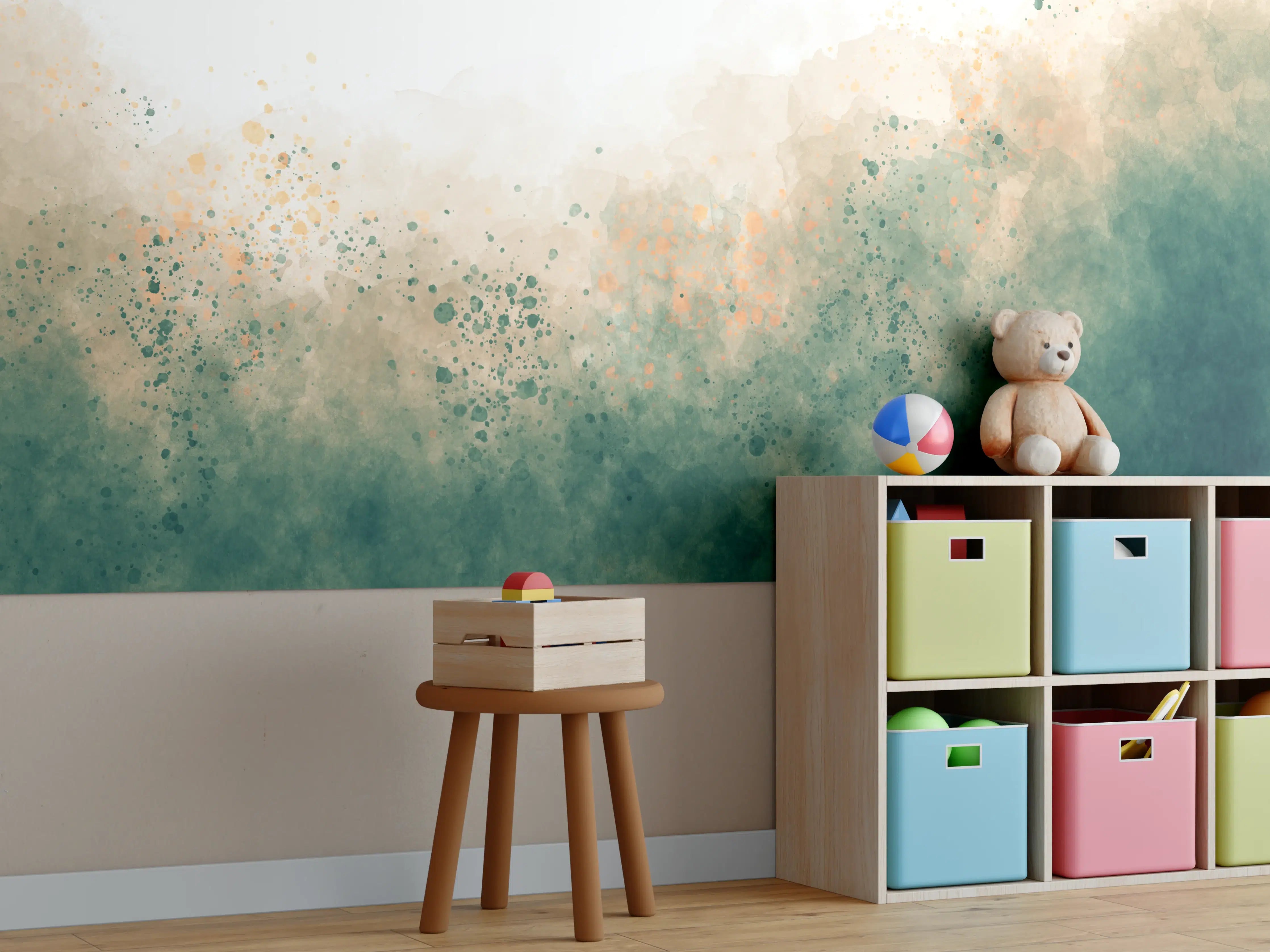 Kinderzimmer Wandgestaltung - Aquarell Himmel Gradient Textur