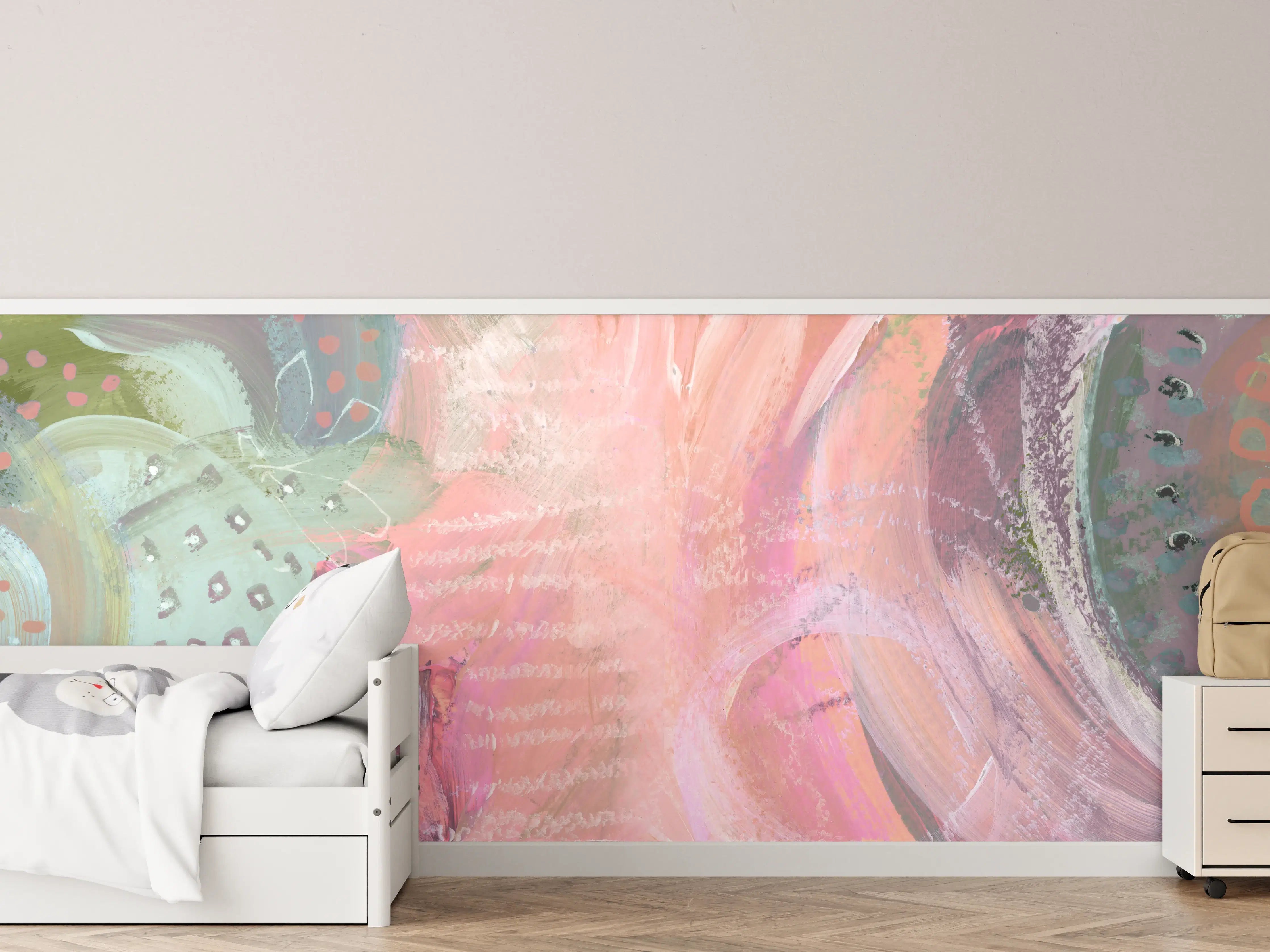 Kinderzimmer Wandgestaltung - Aquarell Kunst - Fleck Malerei