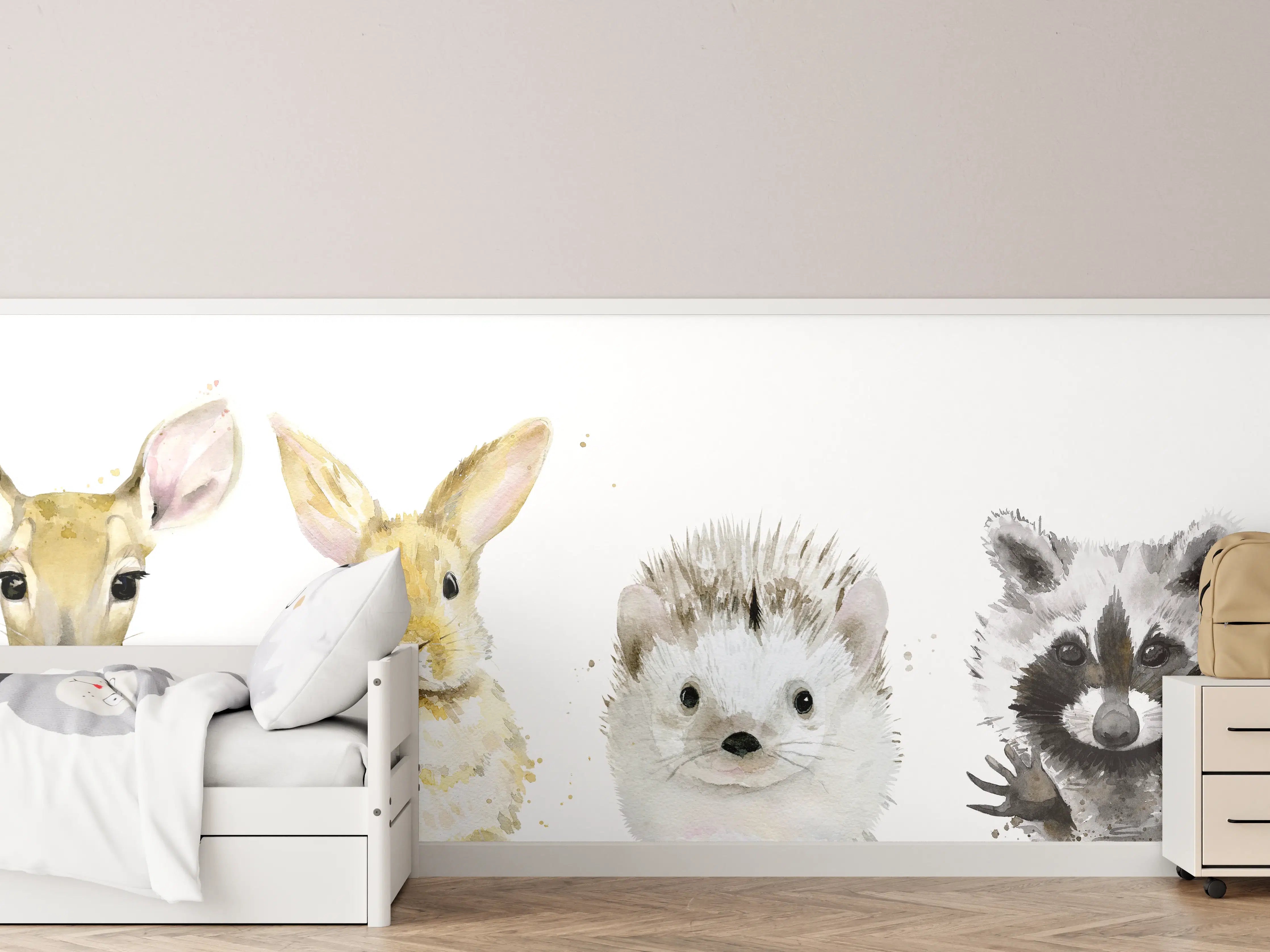 Kinderzimmer Wandgestaltung - Aquarell-Tier-Set