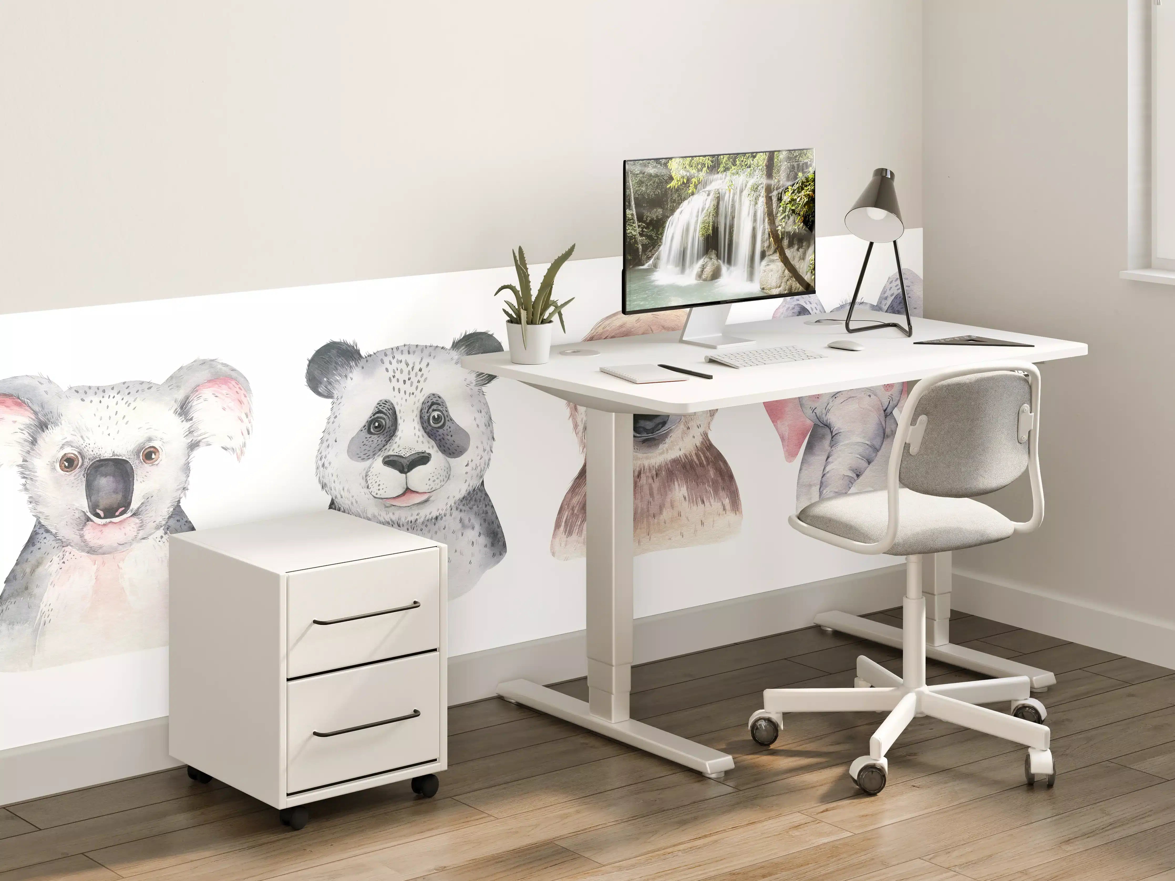 Kinderzimmer Wandgestaltung - Aquarell Tierbabys Illustration