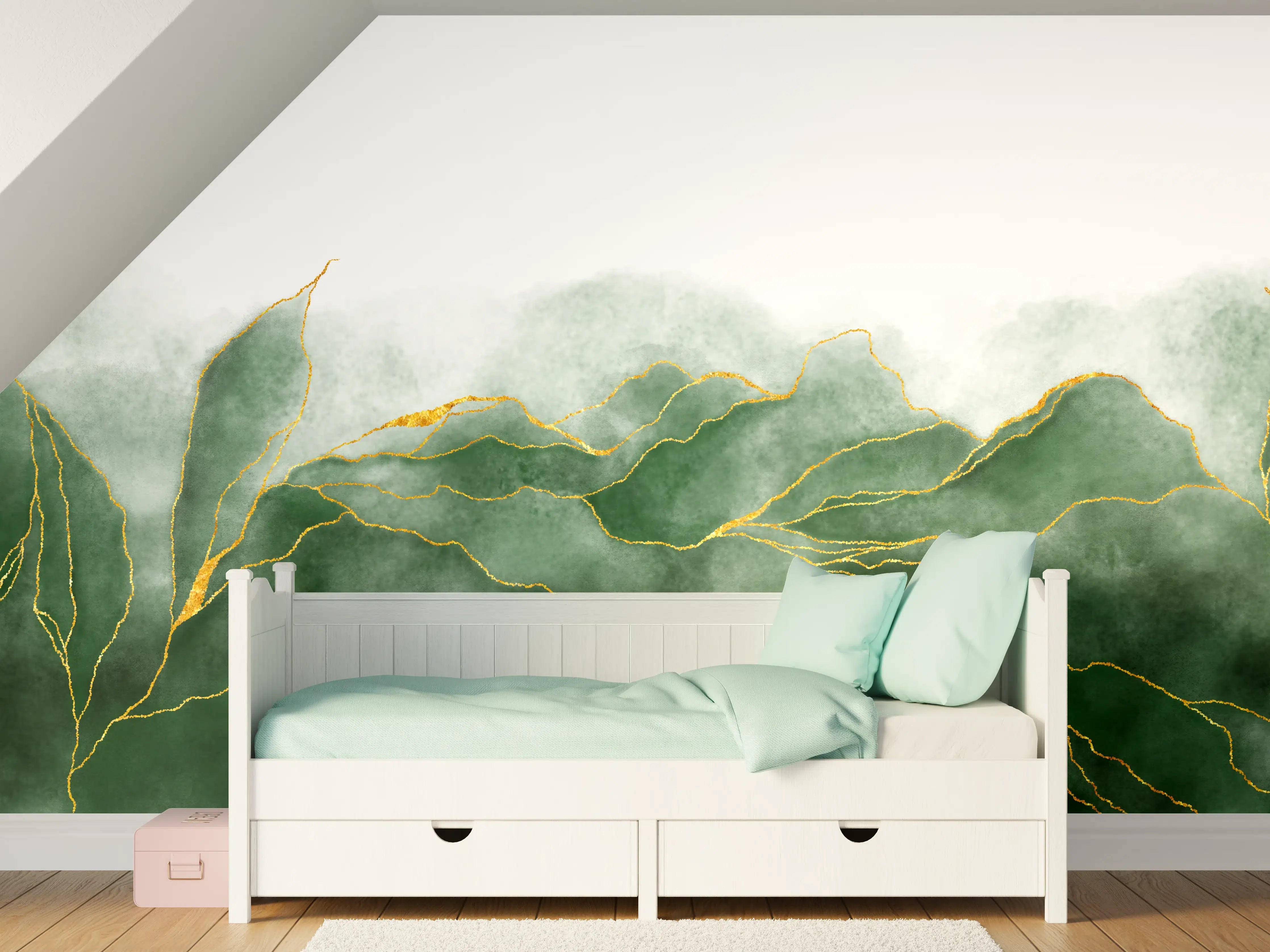 Kinderzimmer Wandgestaltung - Aquarell Zeichnung - Pflanzen