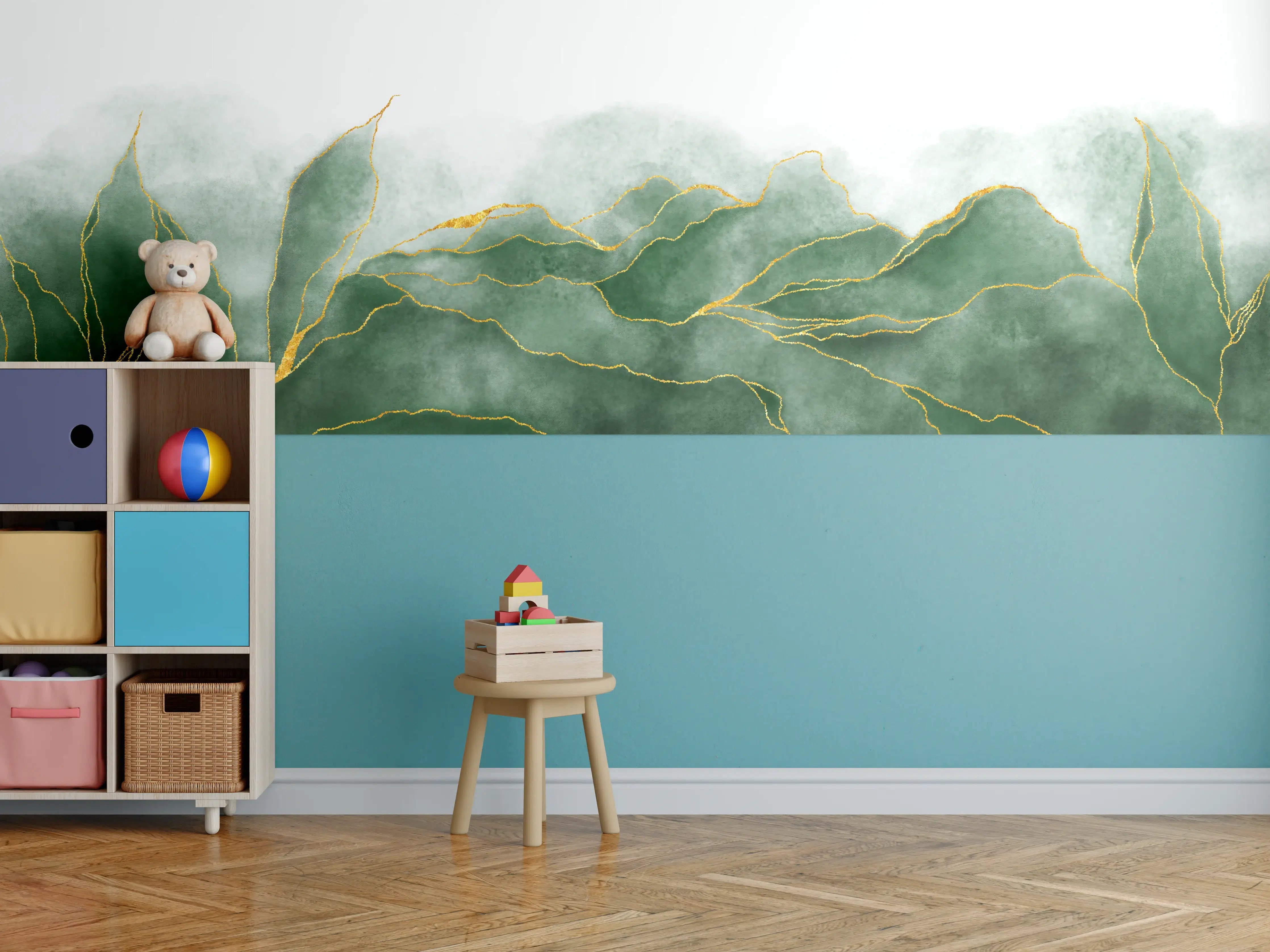 Kinderzimmer Wandgestaltung - Aquarell Zeichnung - Pflanzen