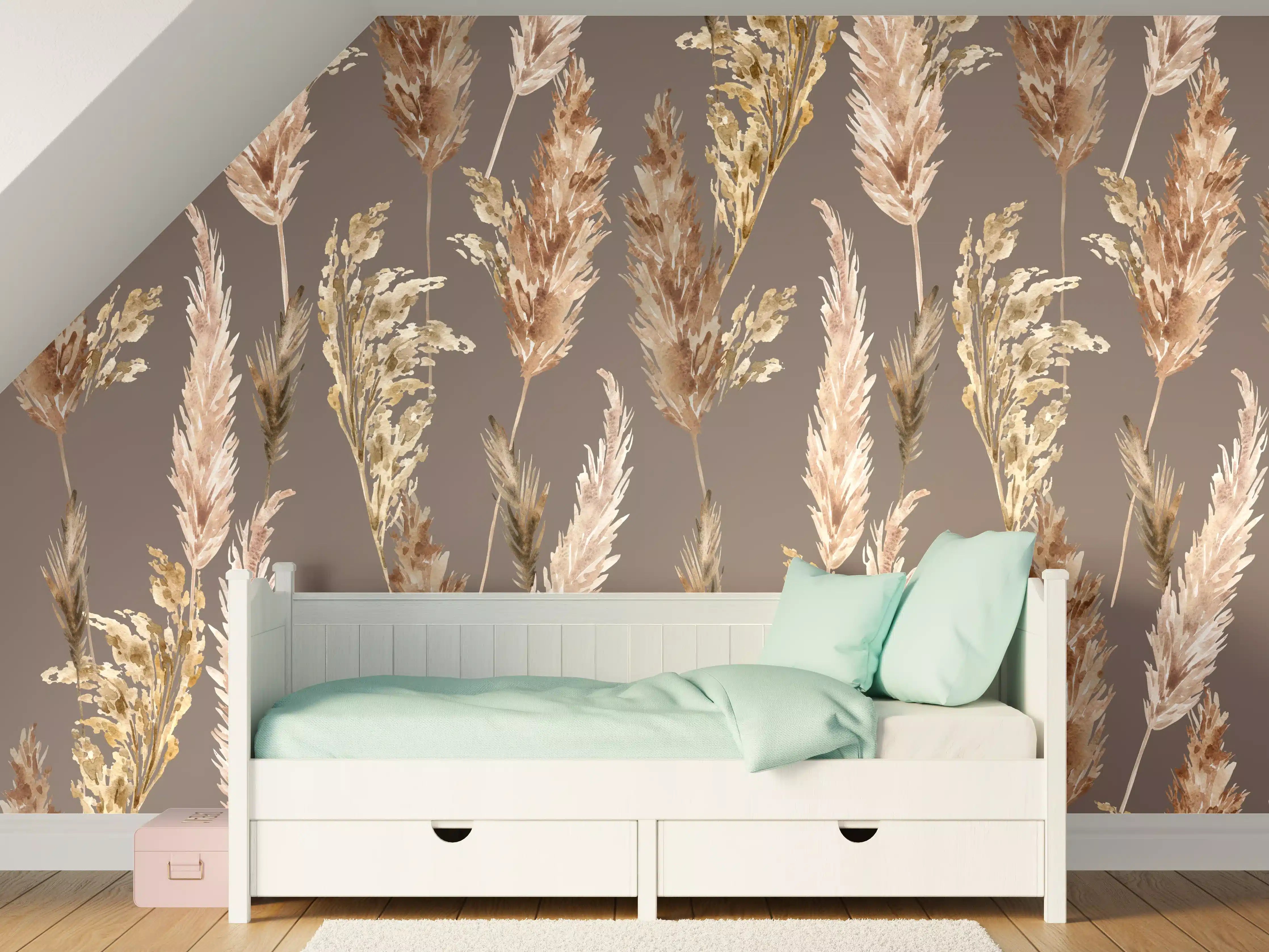 Kinderzimmer Wandgestaltung - Aquarell floralen Muster