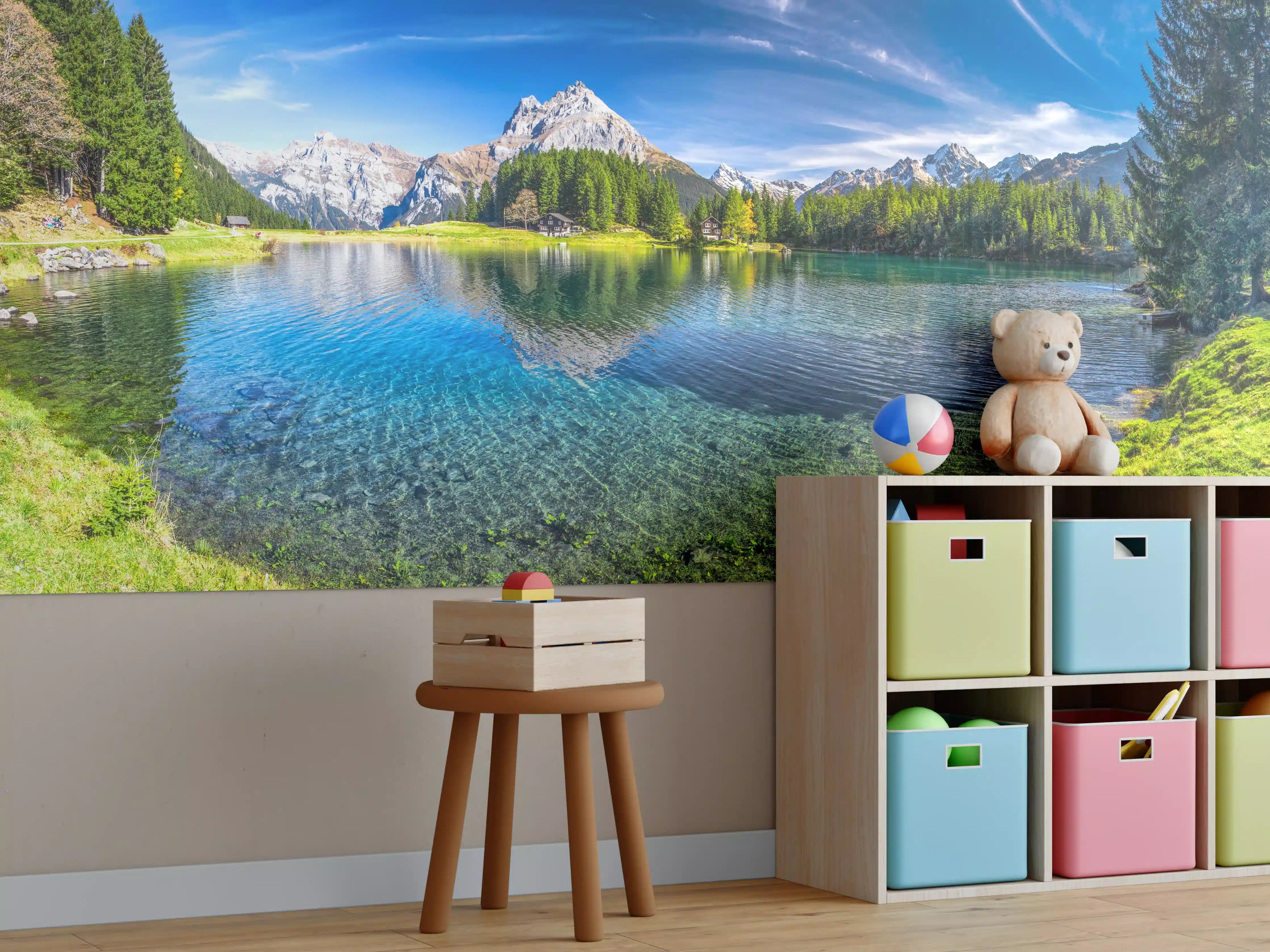 Kinderzimmer Wandgestaltung - Arnisee in schweizer Alpen