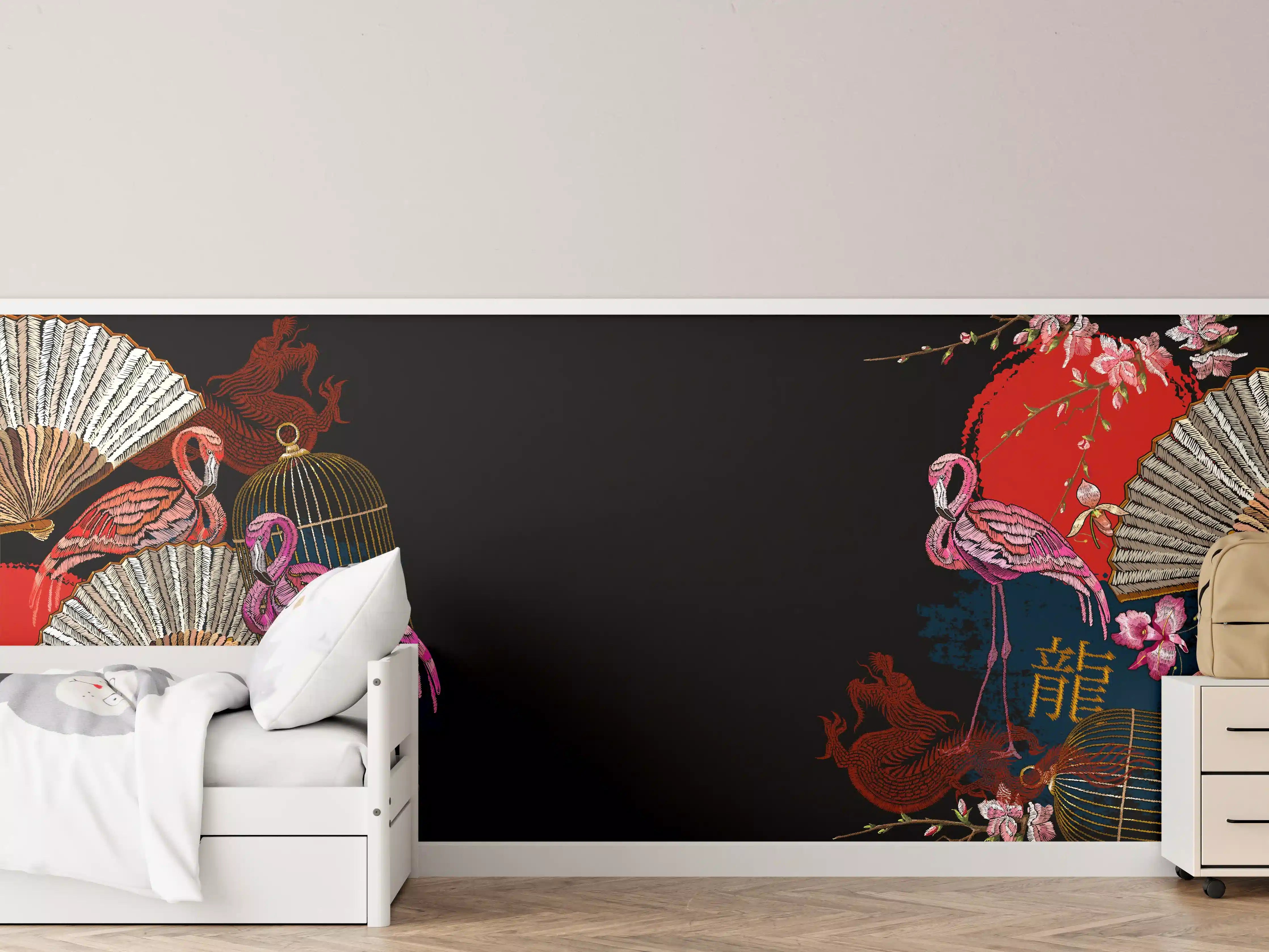 Kinderzimmer Wandgestaltung - Asiatisches Drachen-Fan Banner