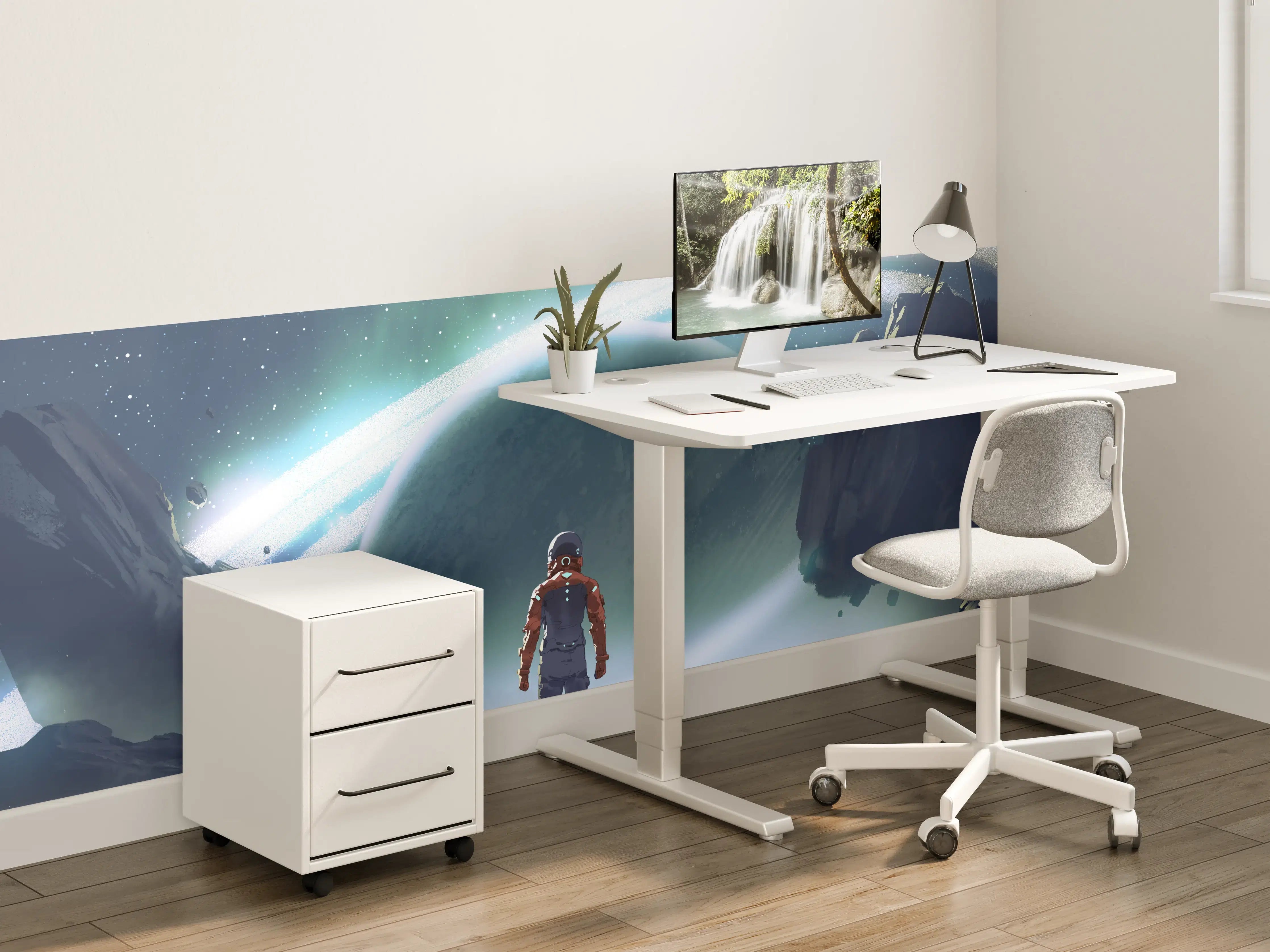 Kinderzimmer Wandgestaltung - Astronaut Planeten-Erkundung