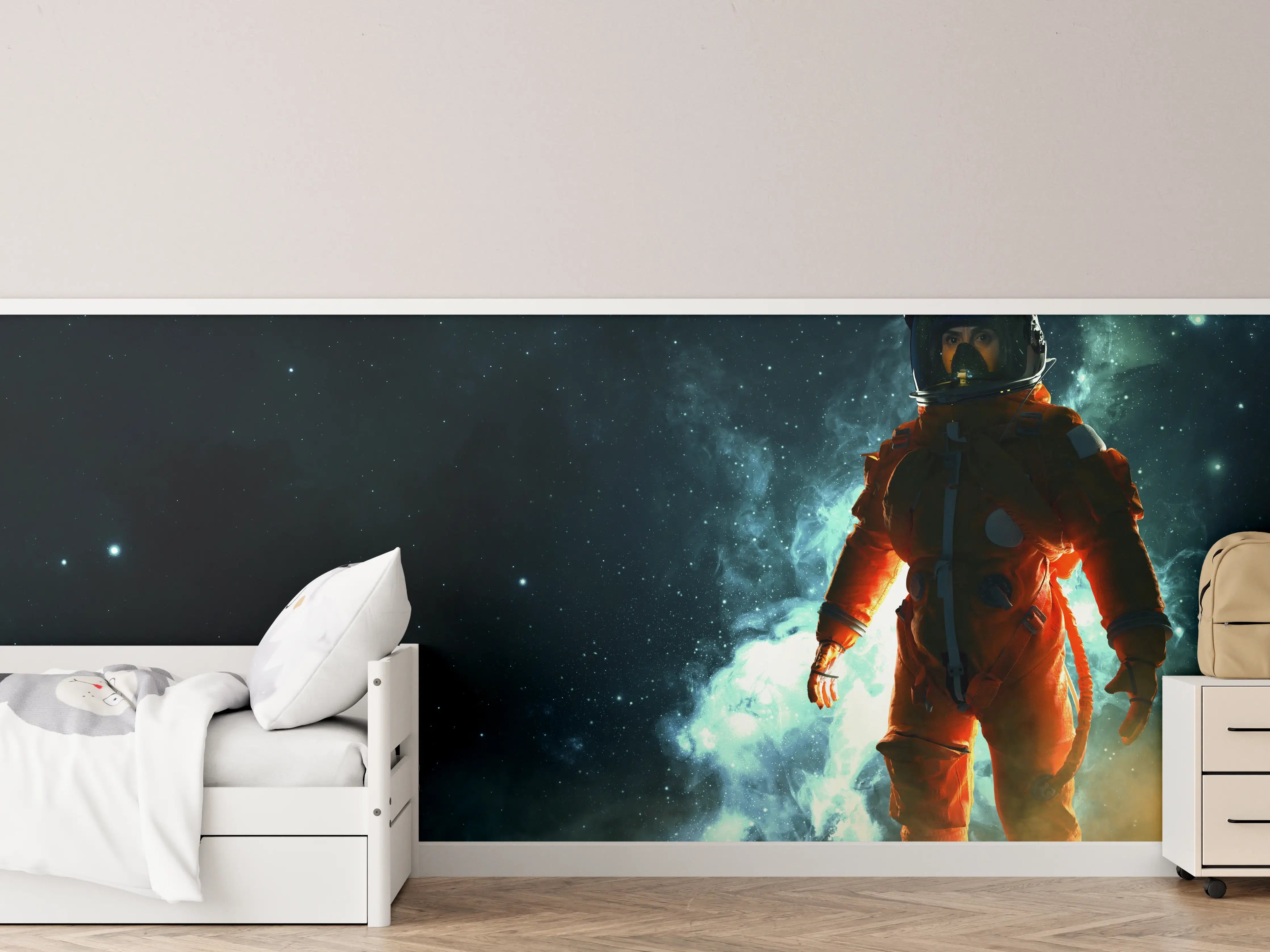 Kinderzimmer Wandgestaltung - Astronaut im Weltraum