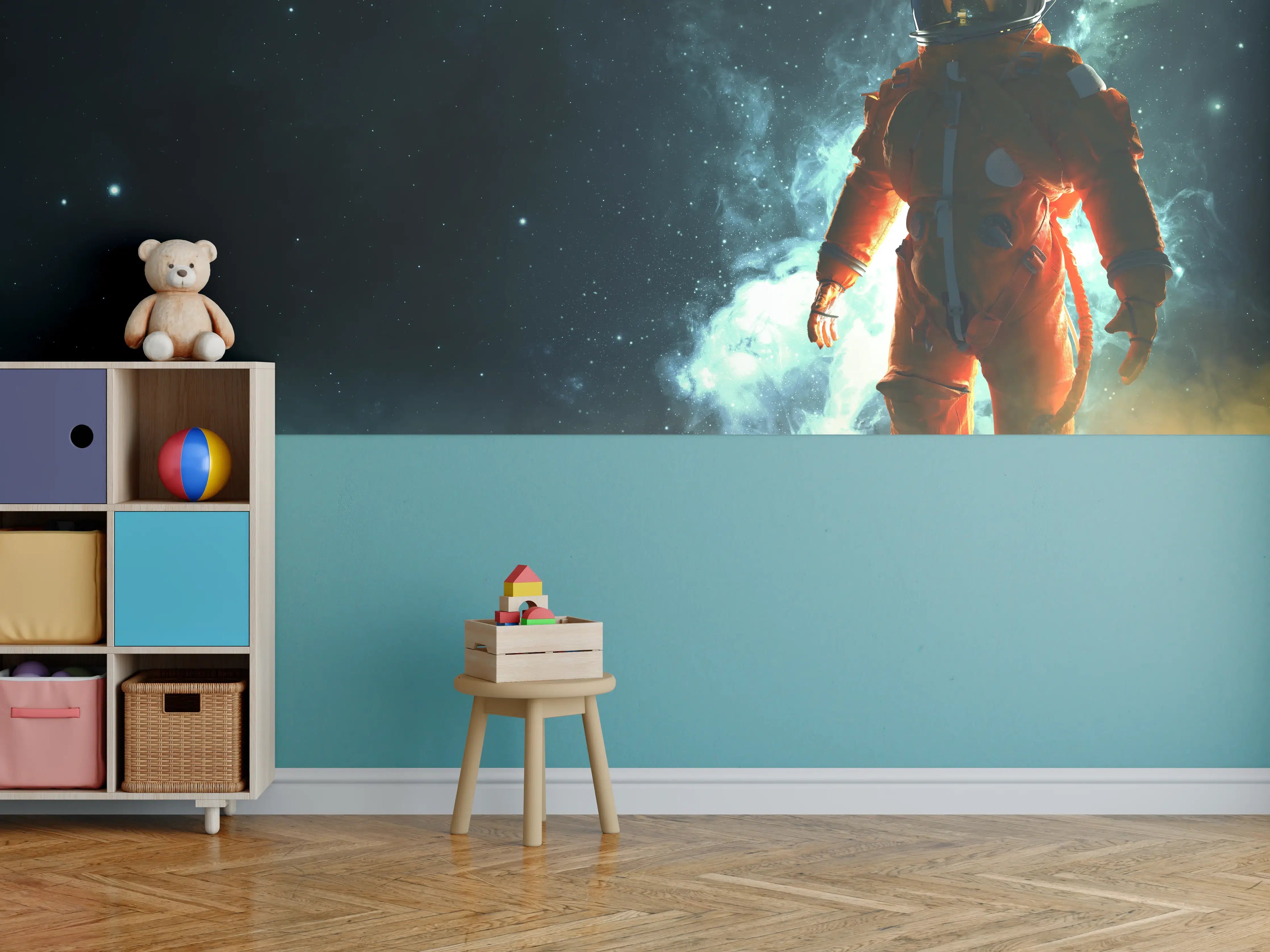 Kinderzimmer Wandgestaltung - Astronaut im Weltraum