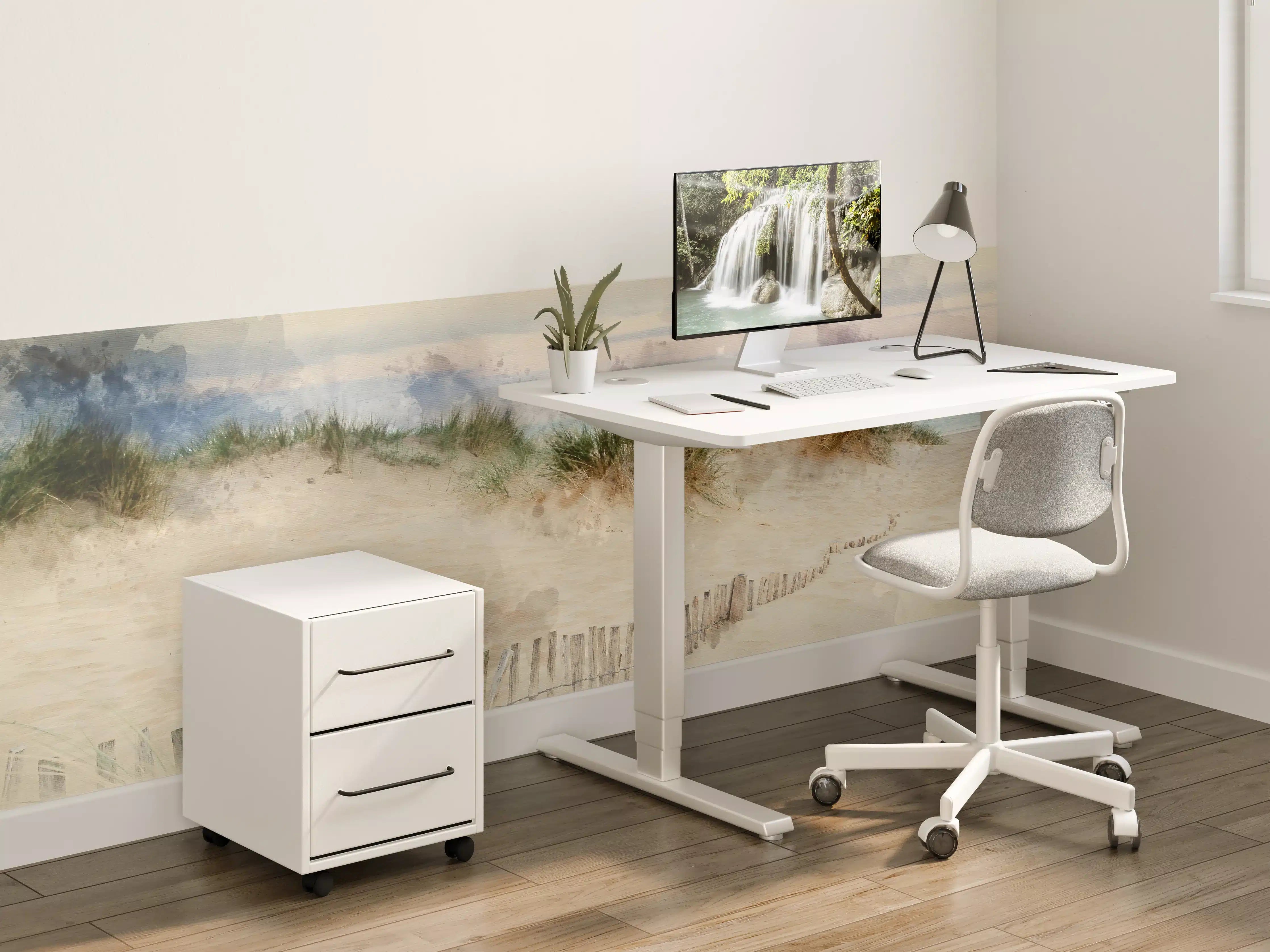 Kinderzimmer Wandgestaltung - Ästuarische Küstenlinie mit Sandstrand und Dünen