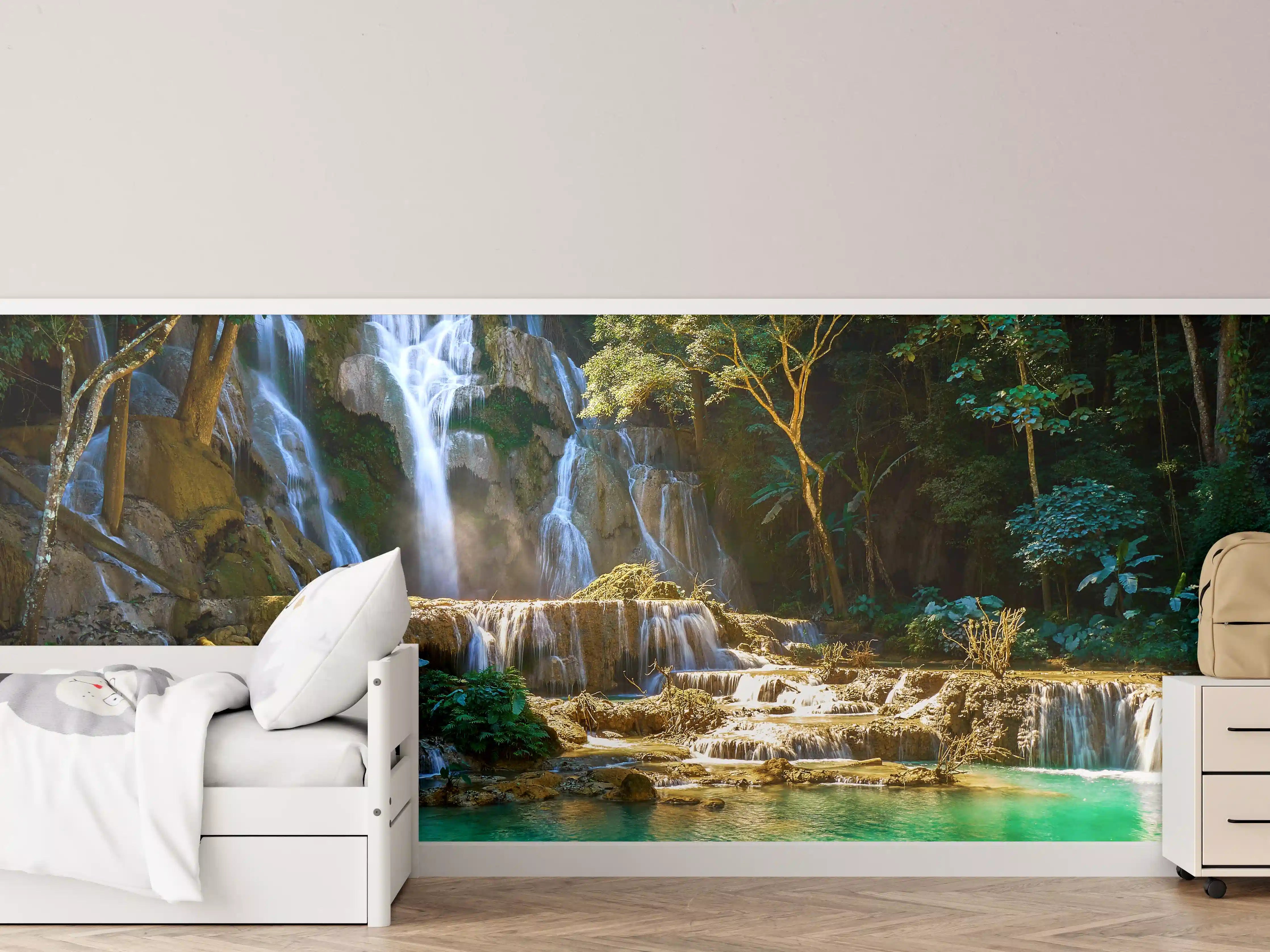 Kinderzimmer Wandgestaltung - Atemberaubender Wasserfall in Laos