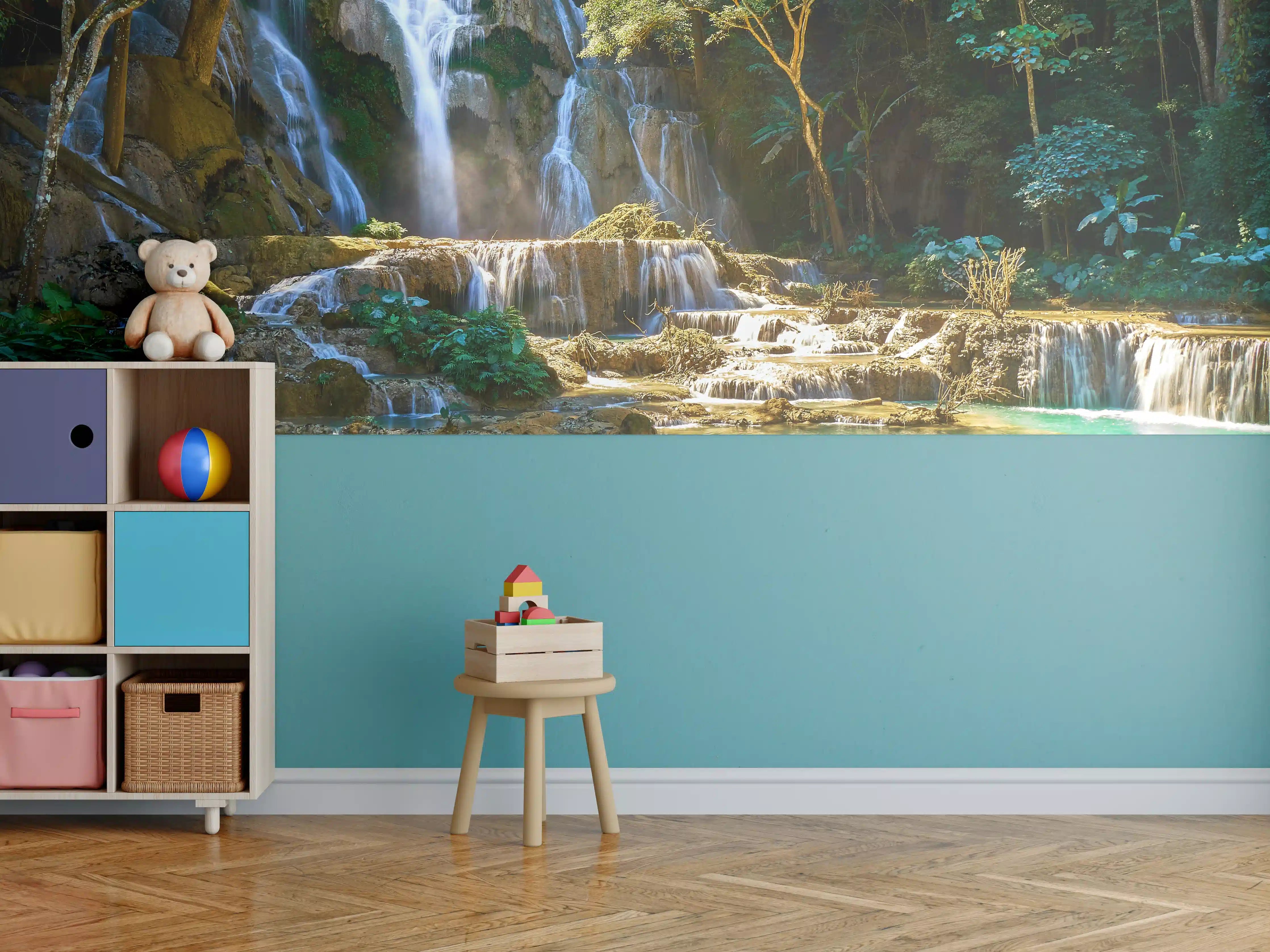 Kinderzimmer Wandgestaltung - Atemberaubender Wasserfall in Laos