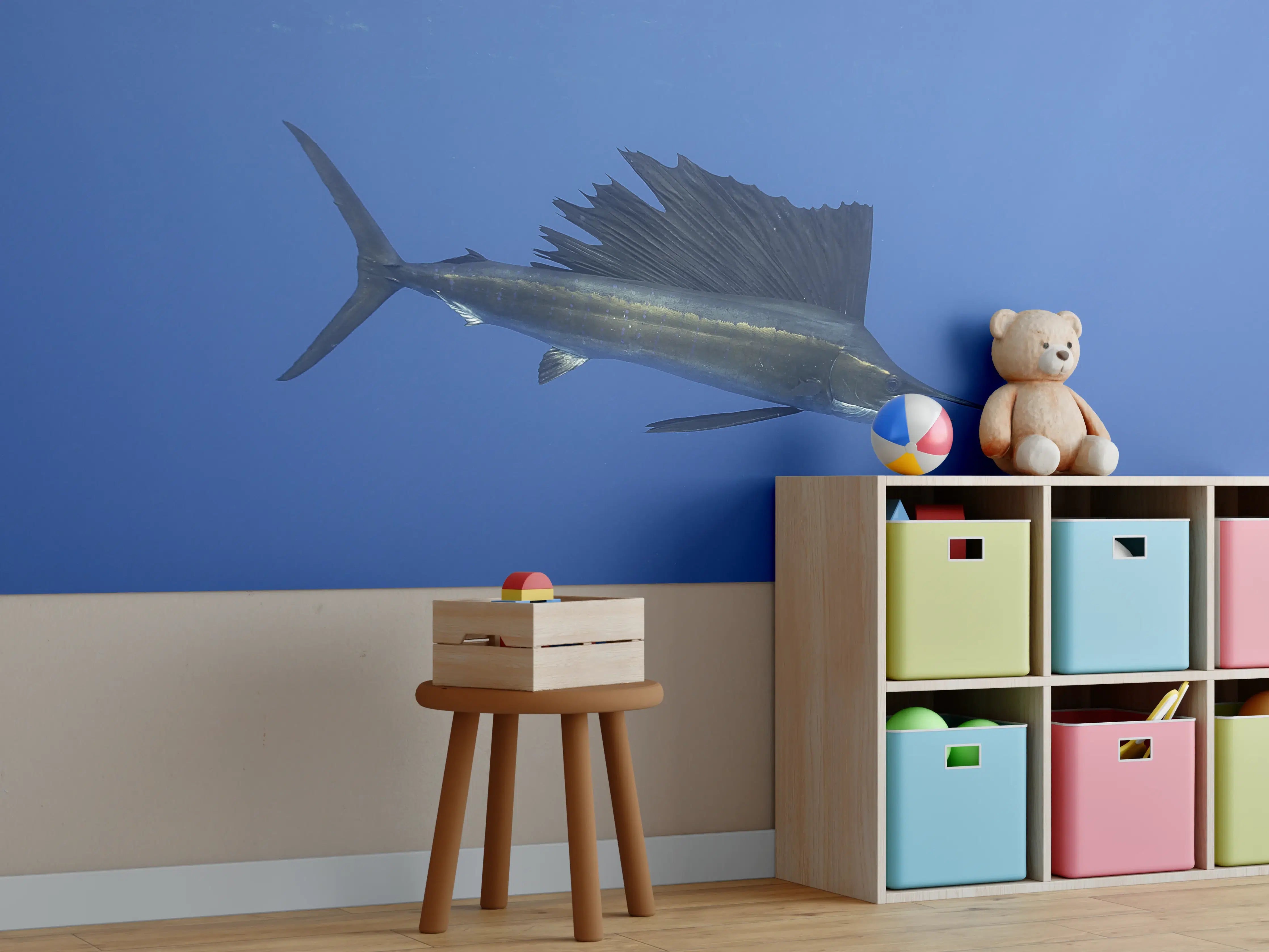 Kinderzimmer Wandgestaltung - Atlantischer Segelfisch vor Küste Mexico