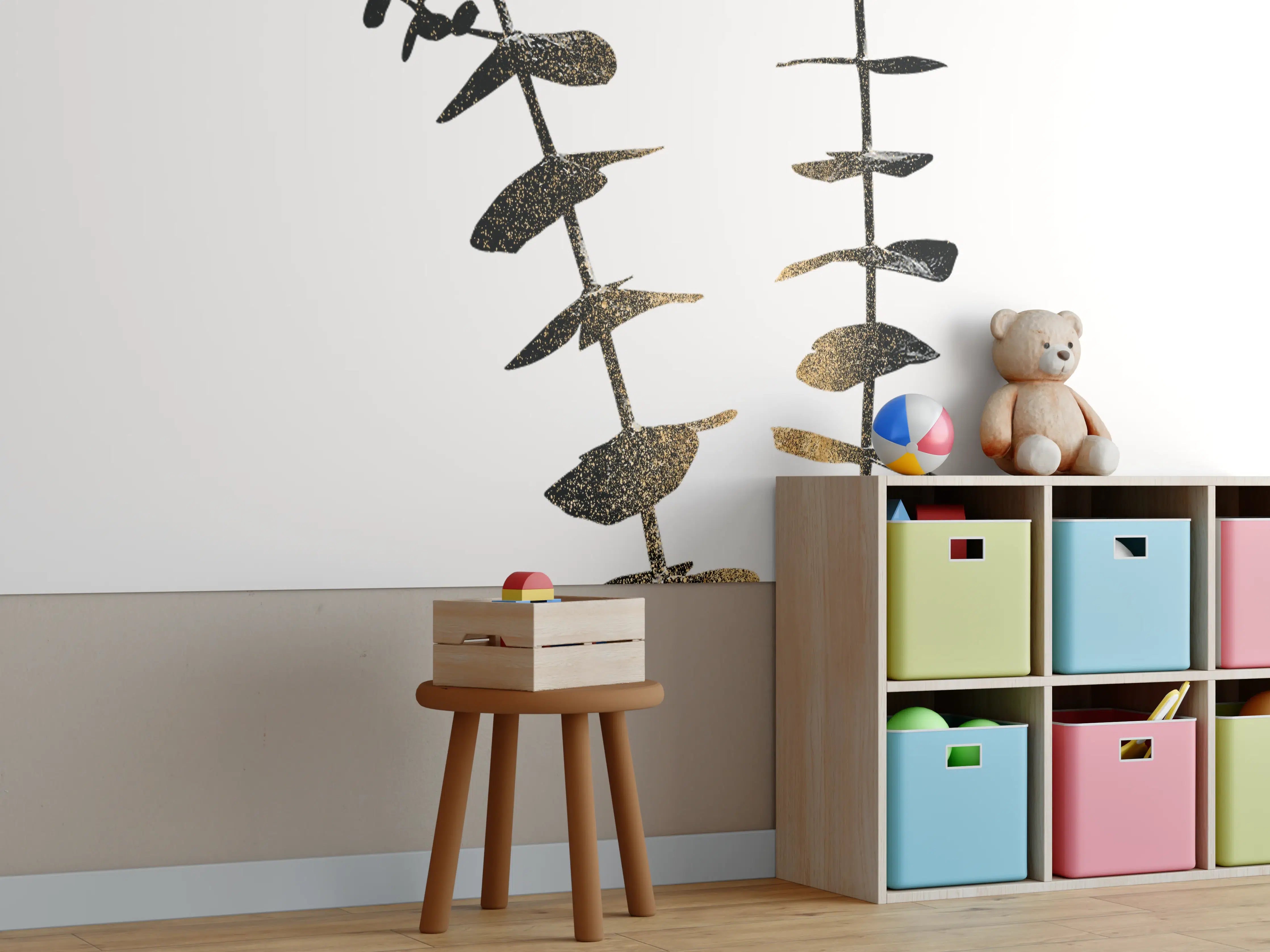 Kinderzimmer Wandgestaltung - Aukalyptus Pflanze - Grafik