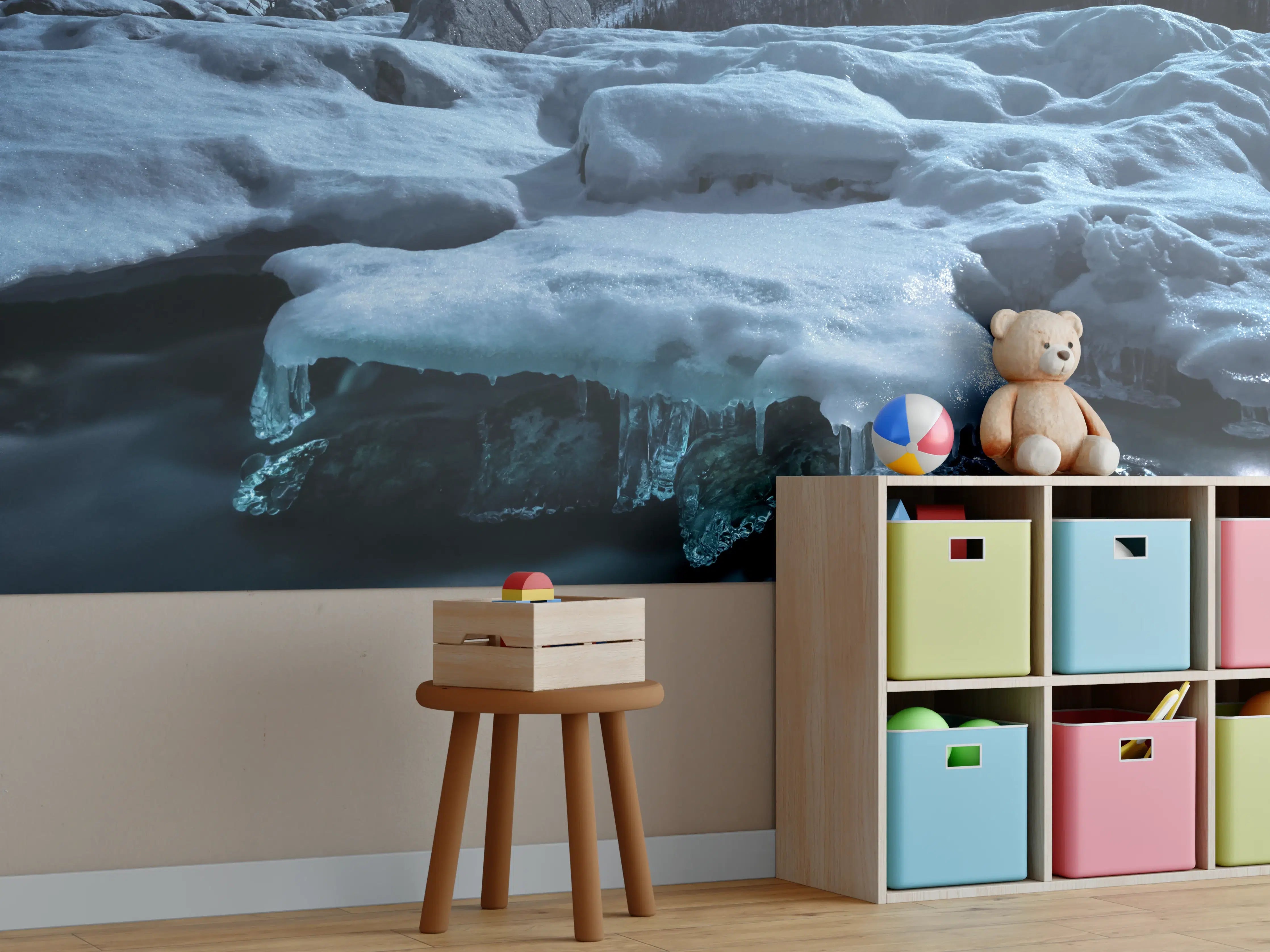 Kinderzimmer Wandgestaltung - Aurora über Eisbergspitze