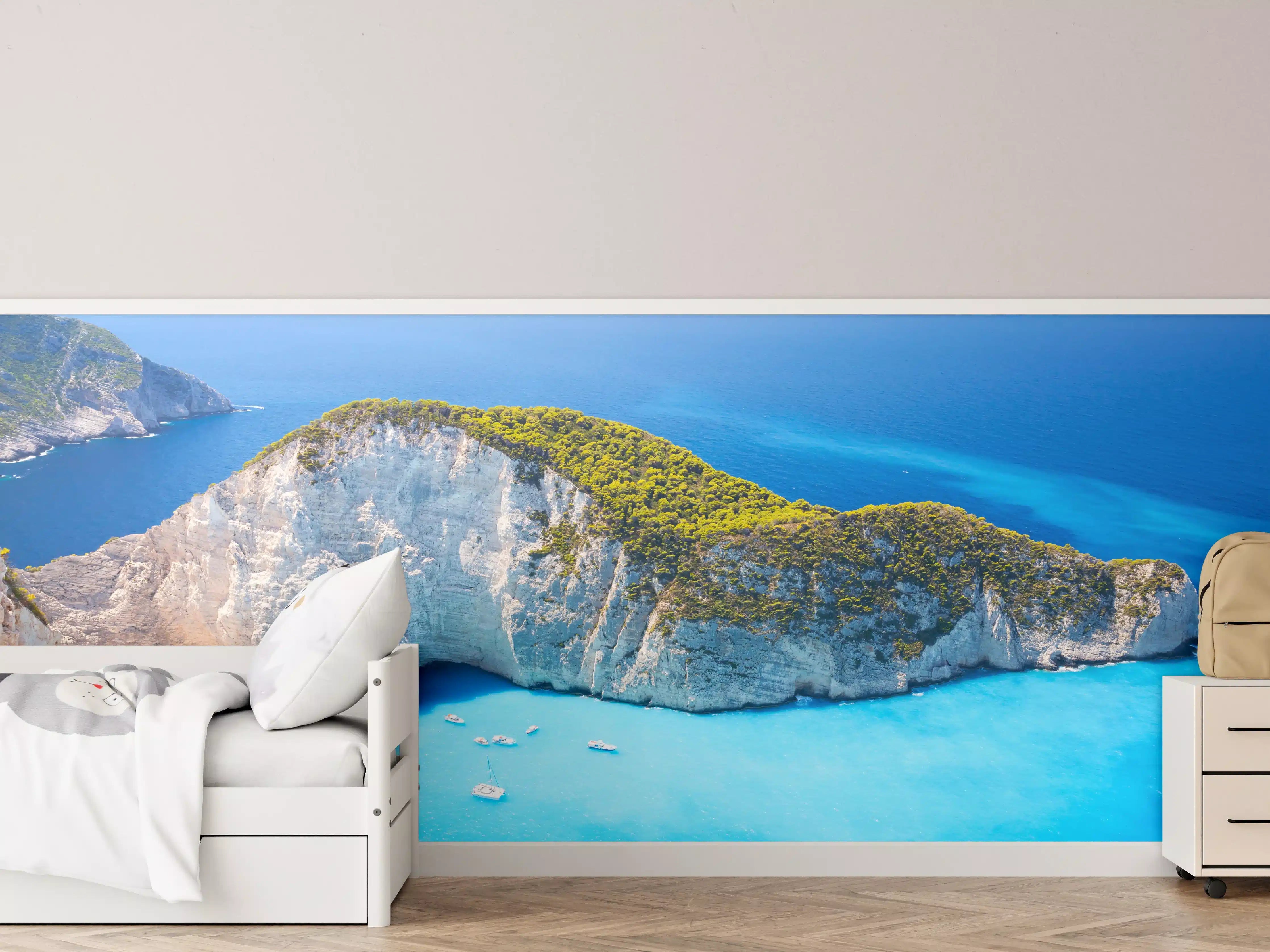Kinderzimmer Wandgestaltung - Ausblick auf Zakynthos Bucht
