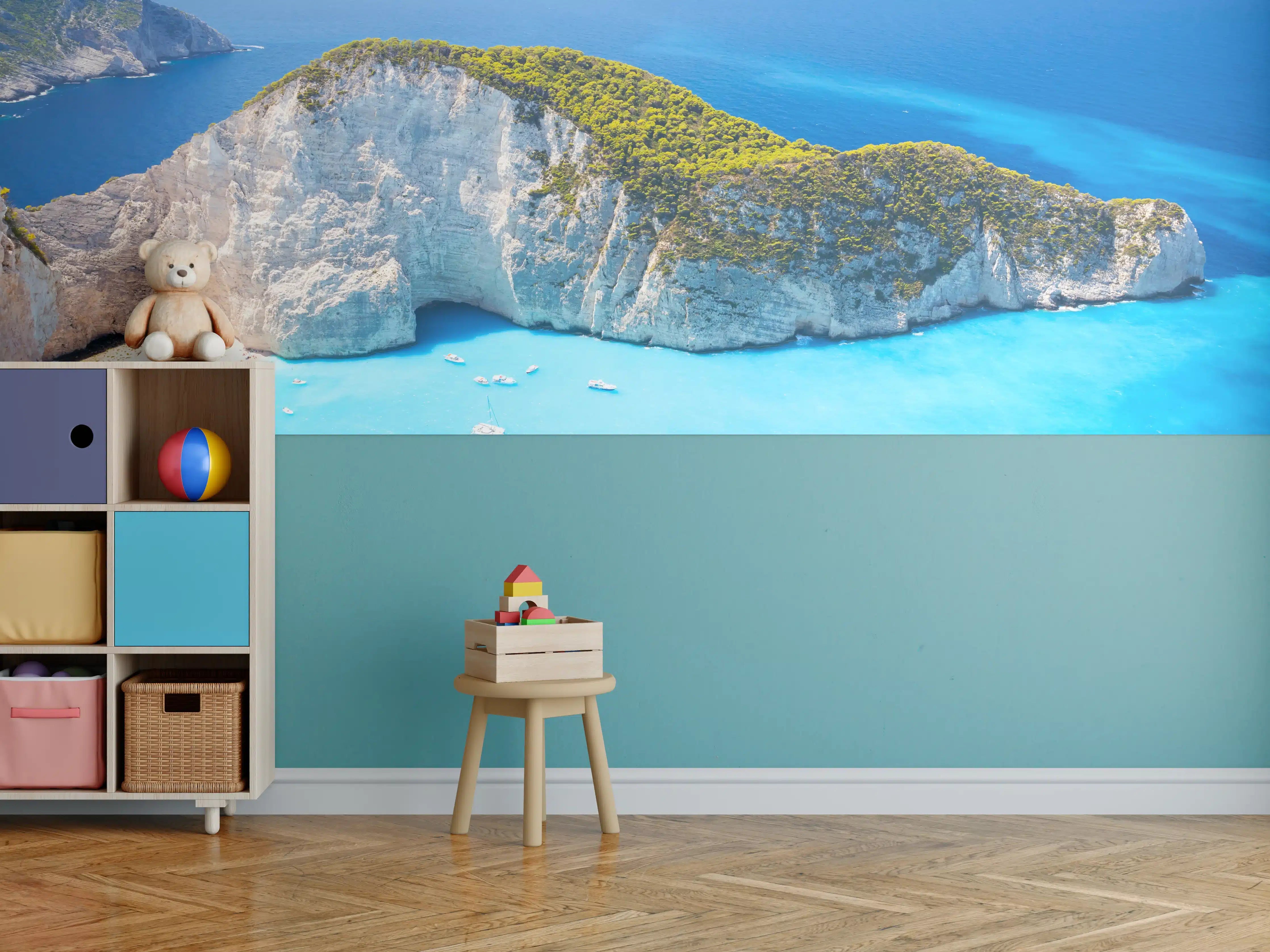 Kinderzimmer Wandgestaltung - Ausblick auf Zakynthos Bucht