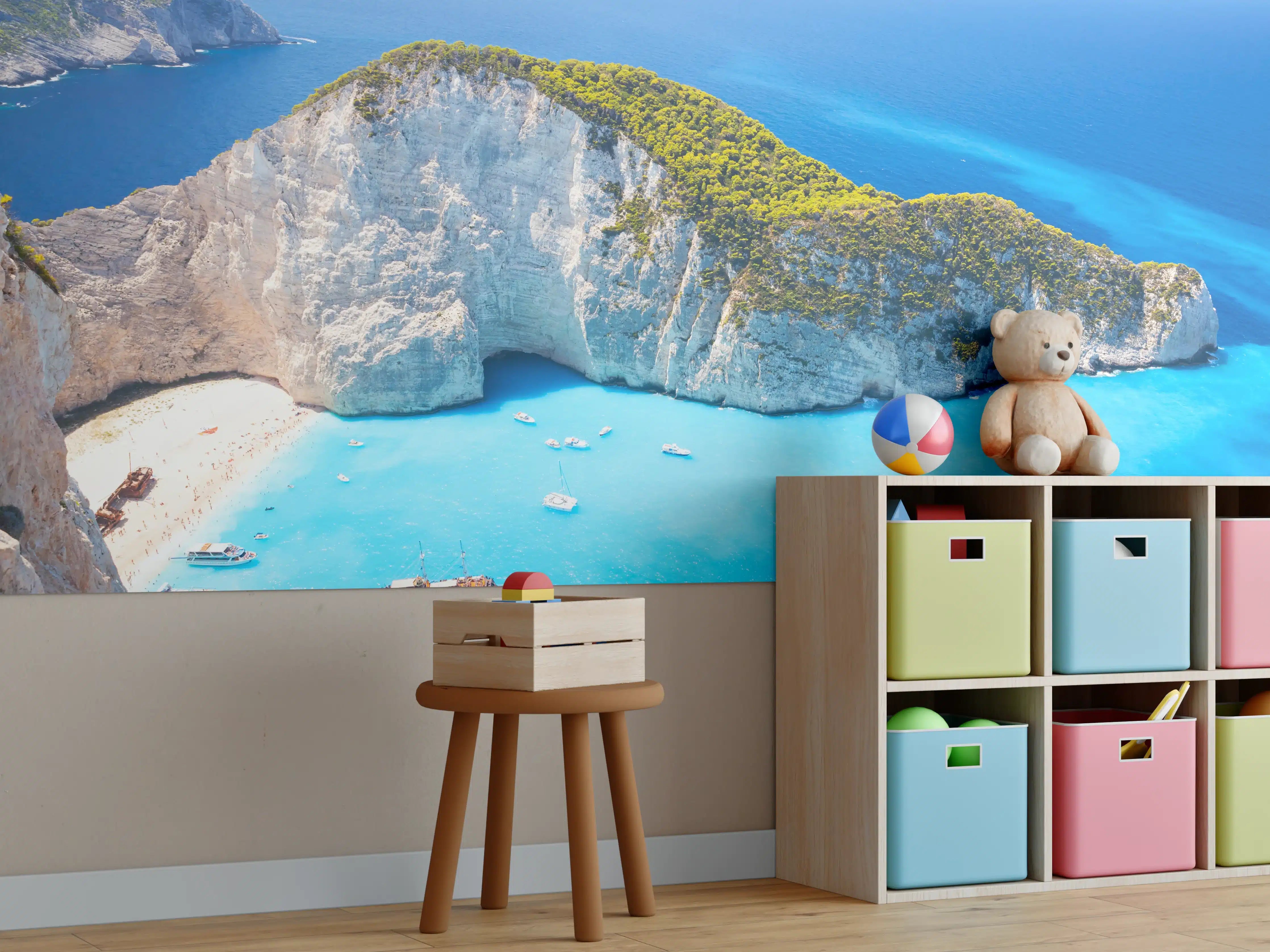 Kinderzimmer Wandgestaltung - Ausblick auf Zakynthos Bucht