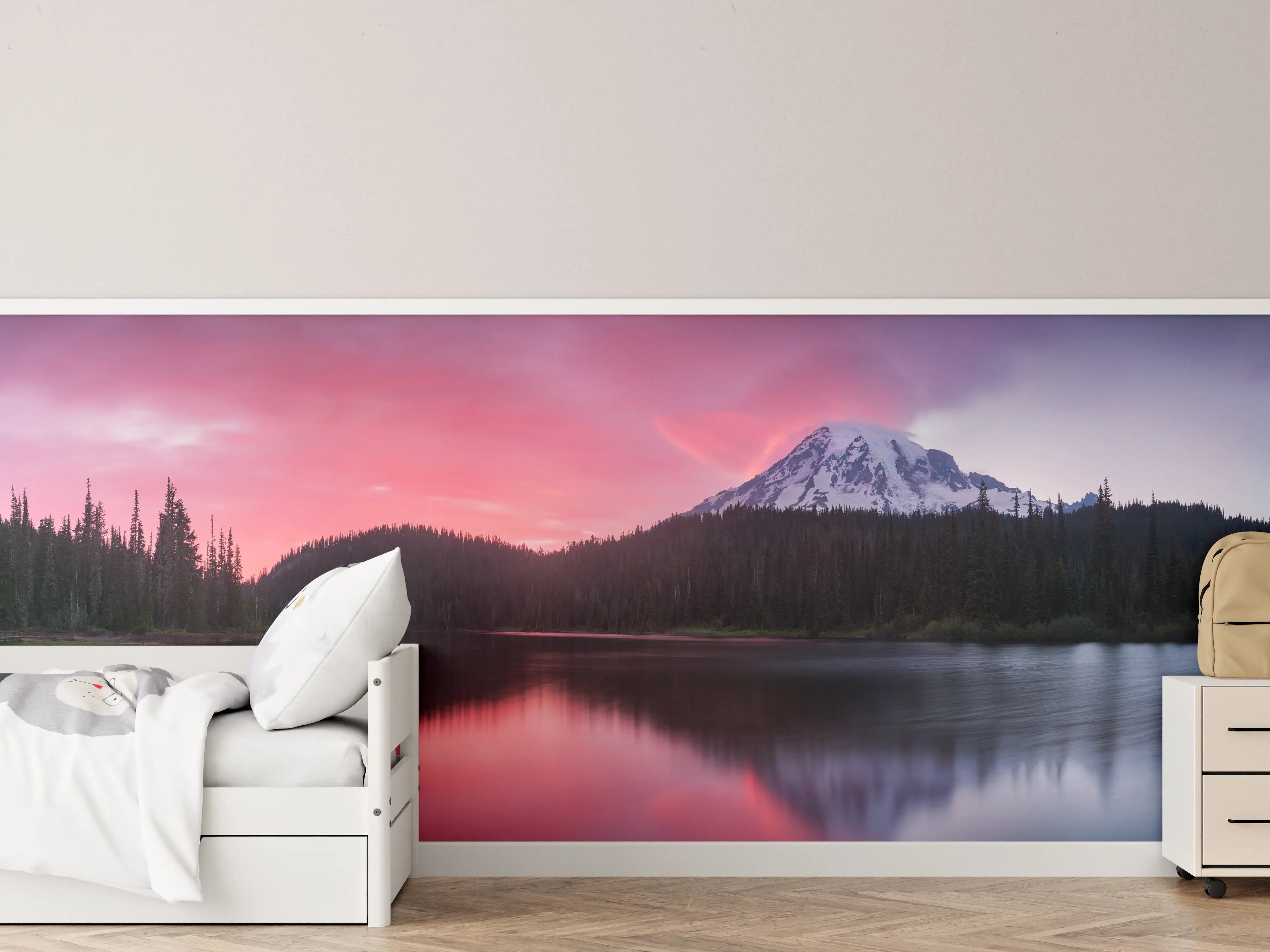 Kinderzimmer Wandgestaltung - Aussicht auf den Mount Rainier