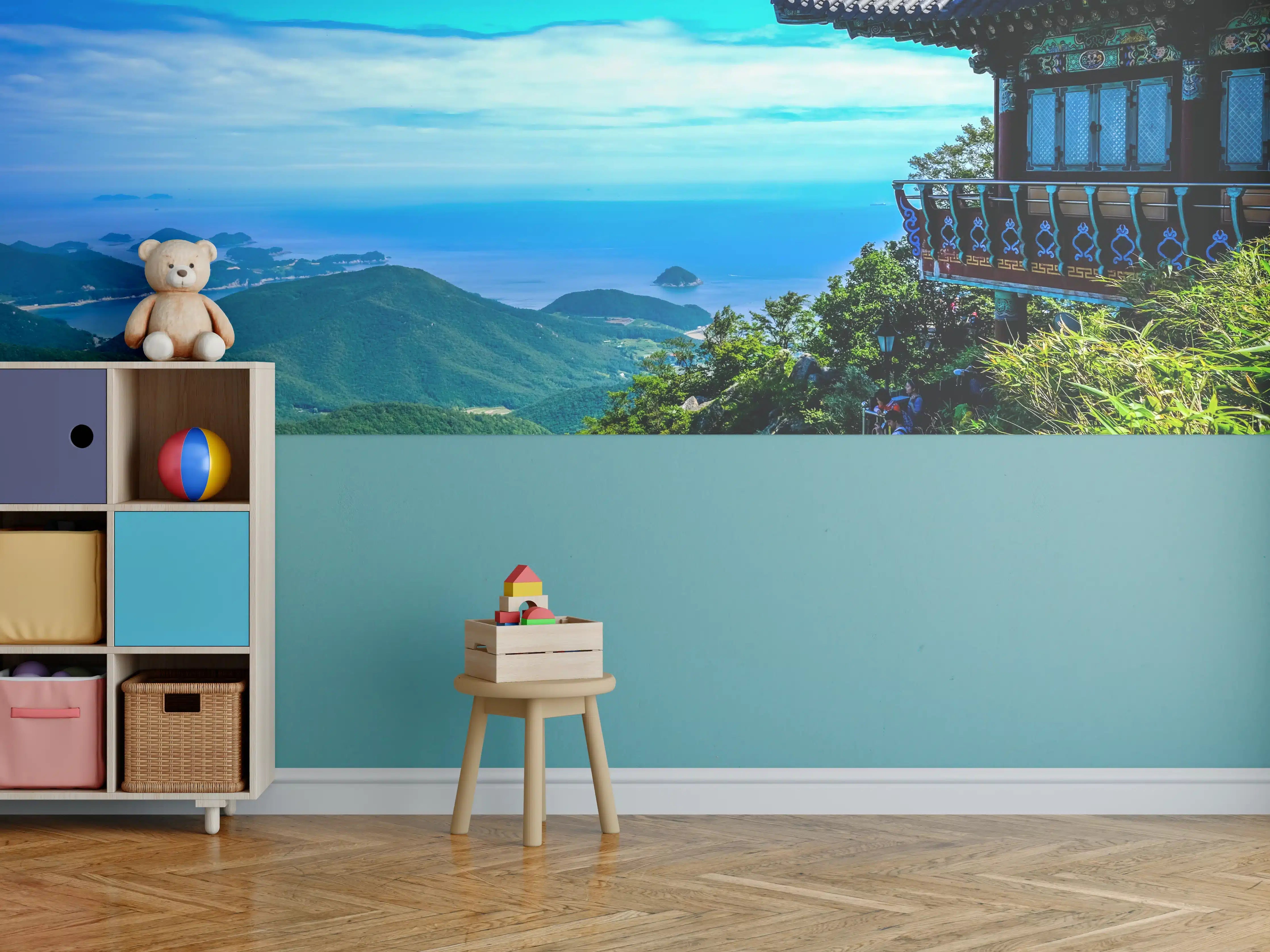 Kinderzimmer Wandgestaltung - Aussicht eines Berges in Südkorea