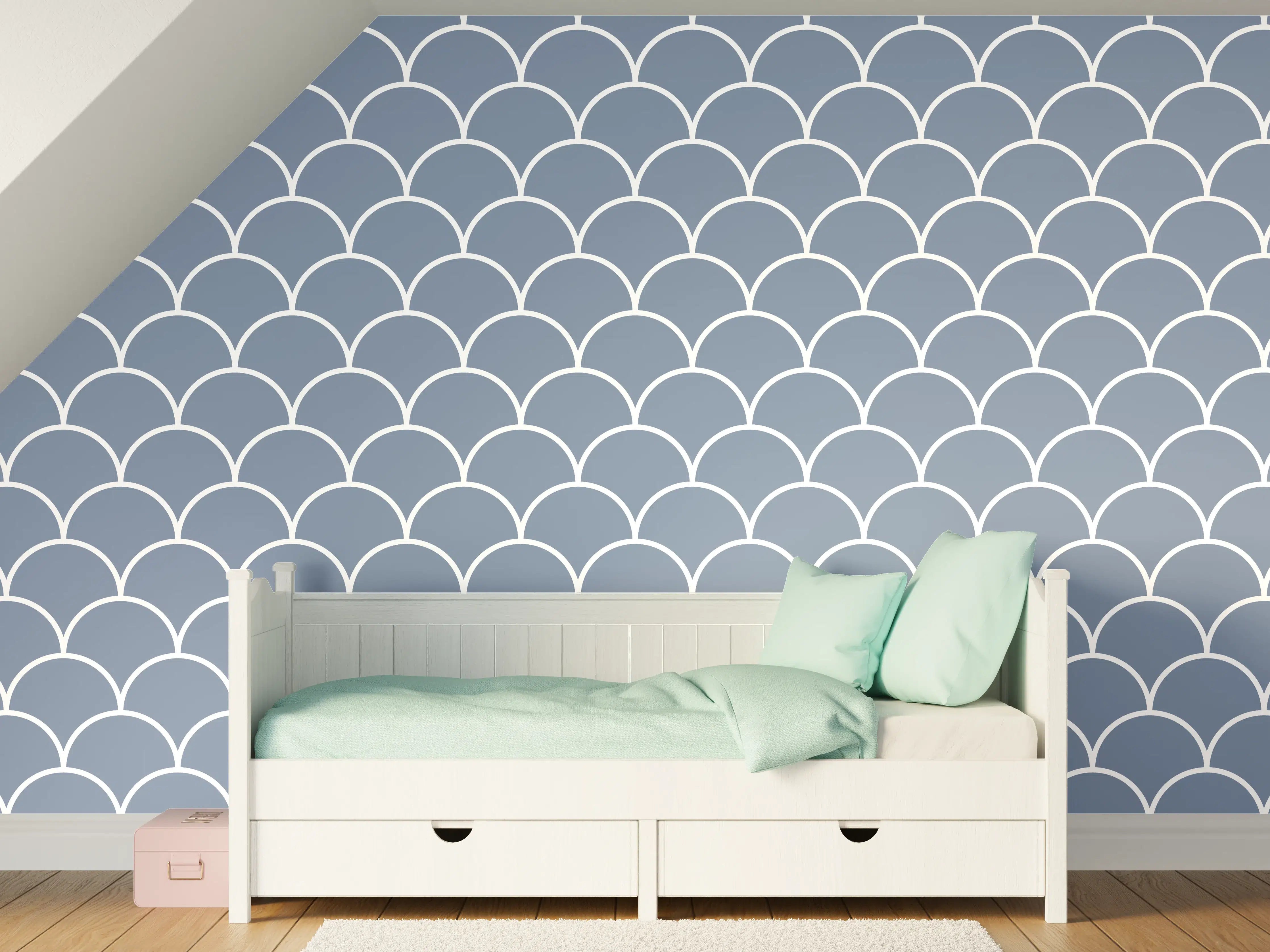 Kinderzimmer Wandgestaltung - Azzurro-Polvere-Wandmotiv