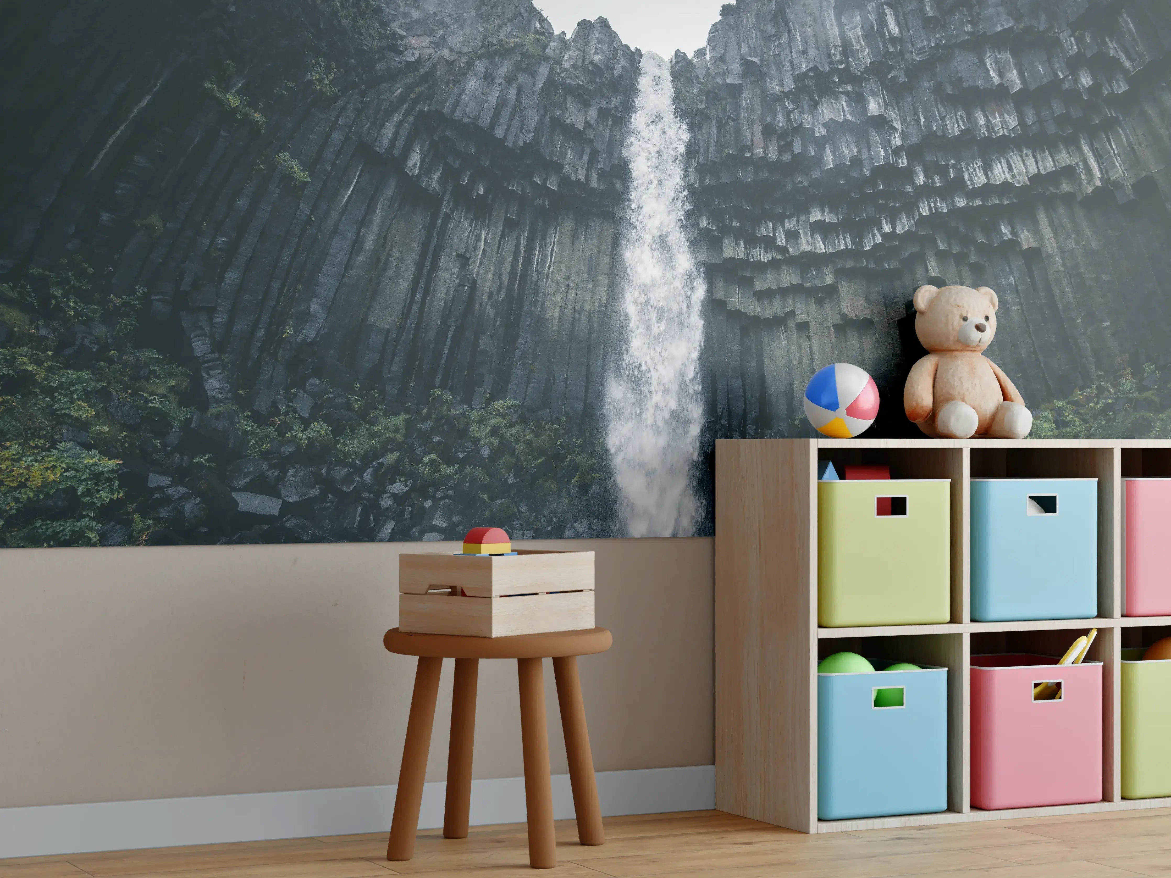 Kinderzimmer Wandgestaltung - Beeindruckender Svartifoss Wasserfall