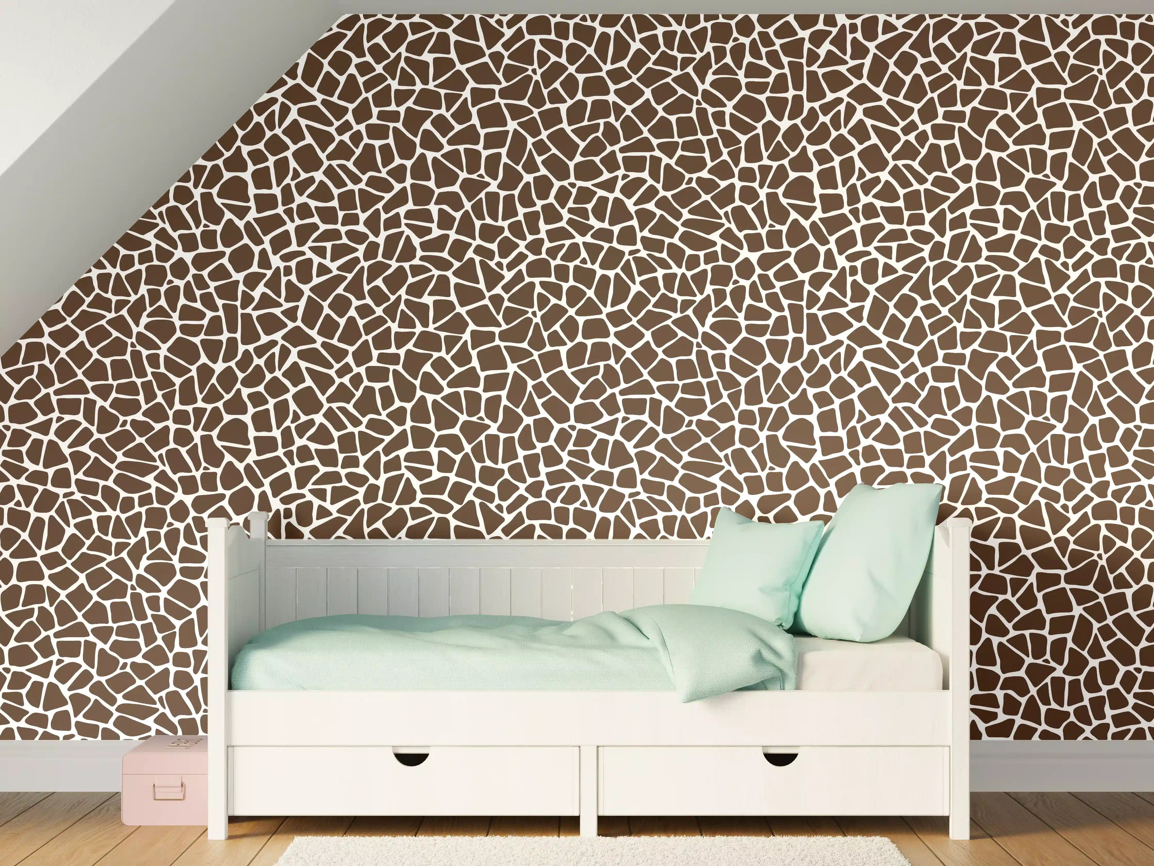 Kinderzimmer Wandgestaltung - Beige- und Brauntöne, moderne Fliesen