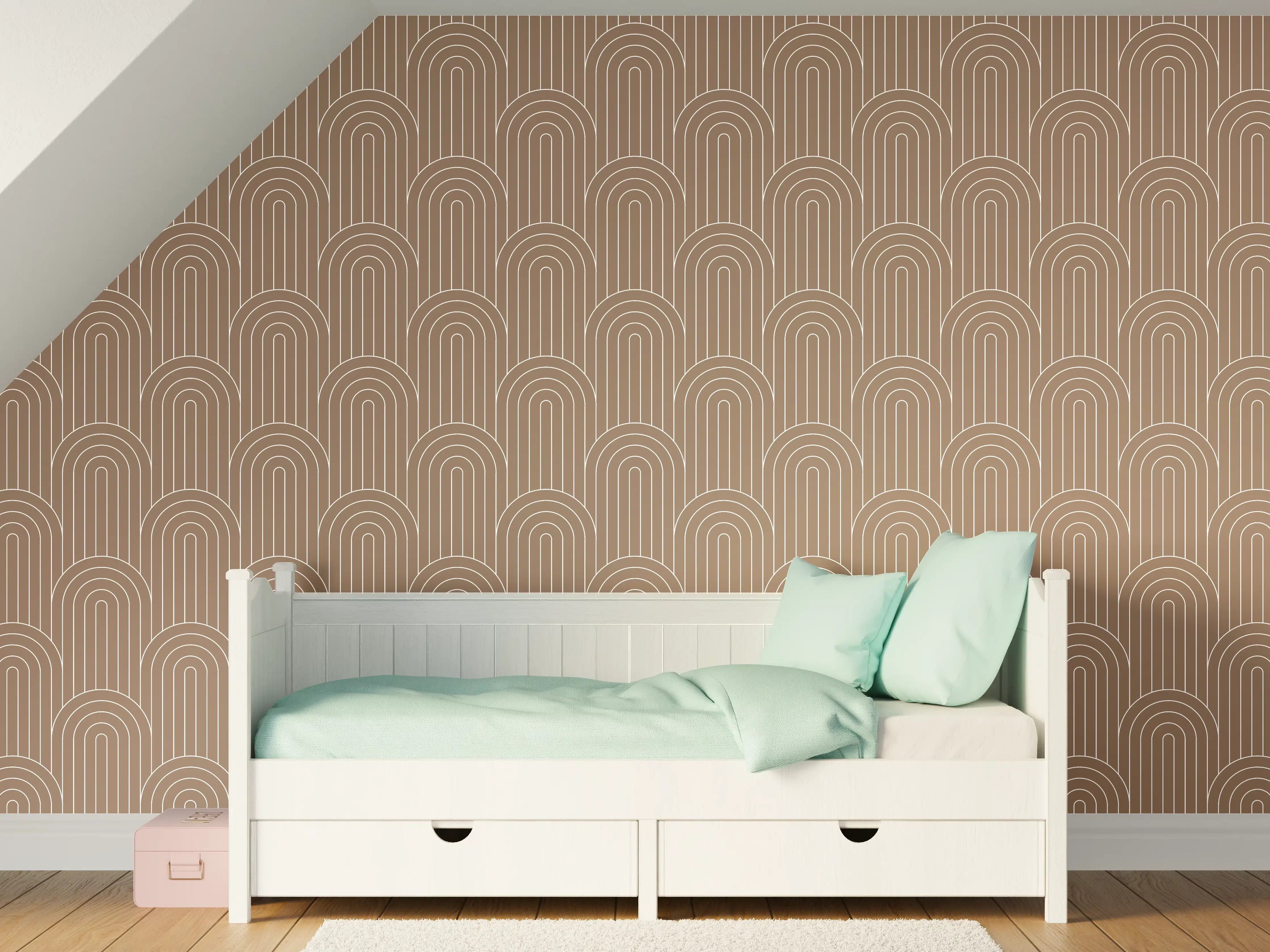Kinderzimmer Wandgestaltung - Beige-Arcate-Simmetrie-Design