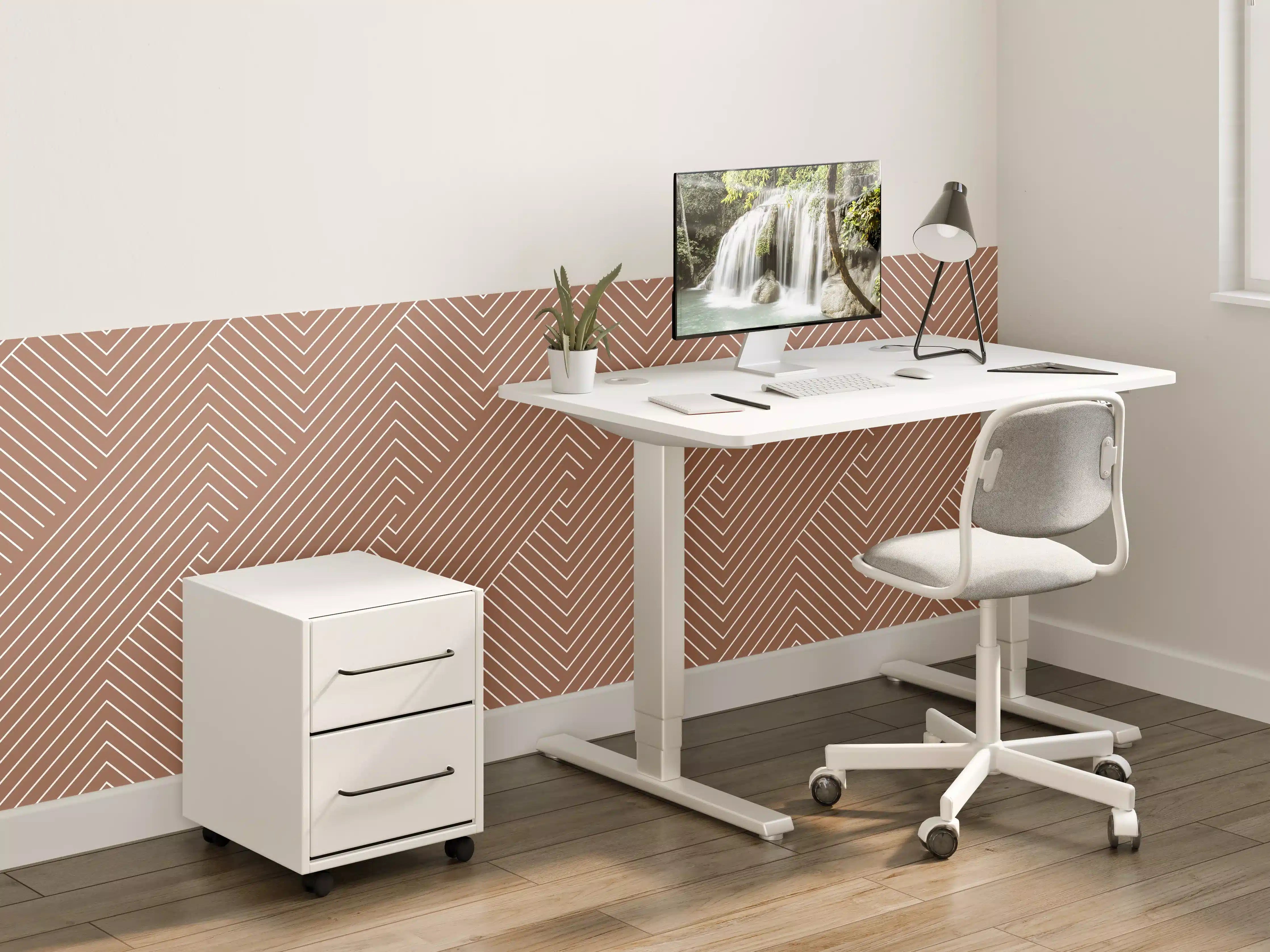 Kinderzimmer Wandgestaltung - Beige-Braune Geometrische Fliesen
