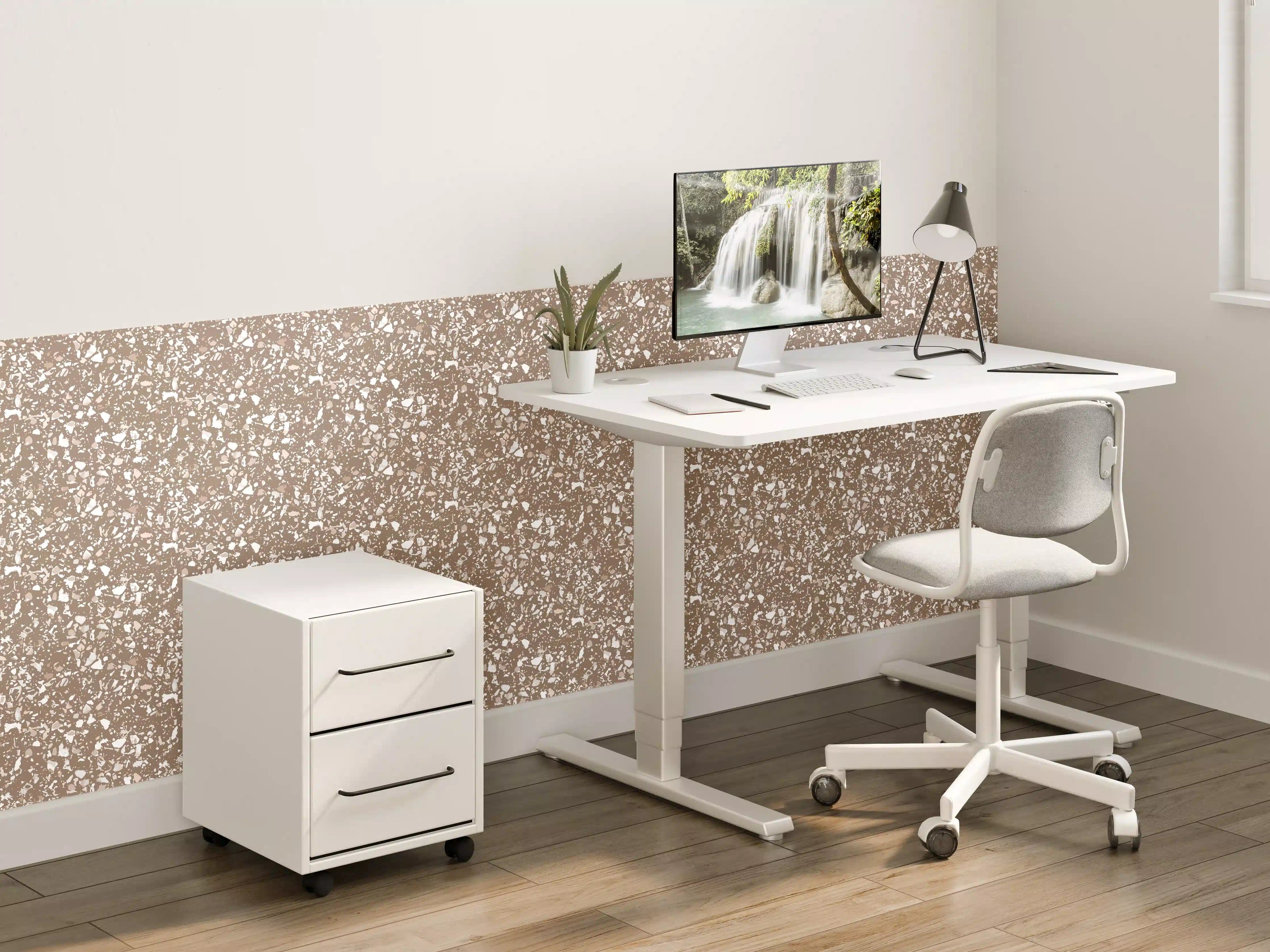 Kinderzimmer Wandgestaltung - Beige-Grau-Terrazzo-Textur