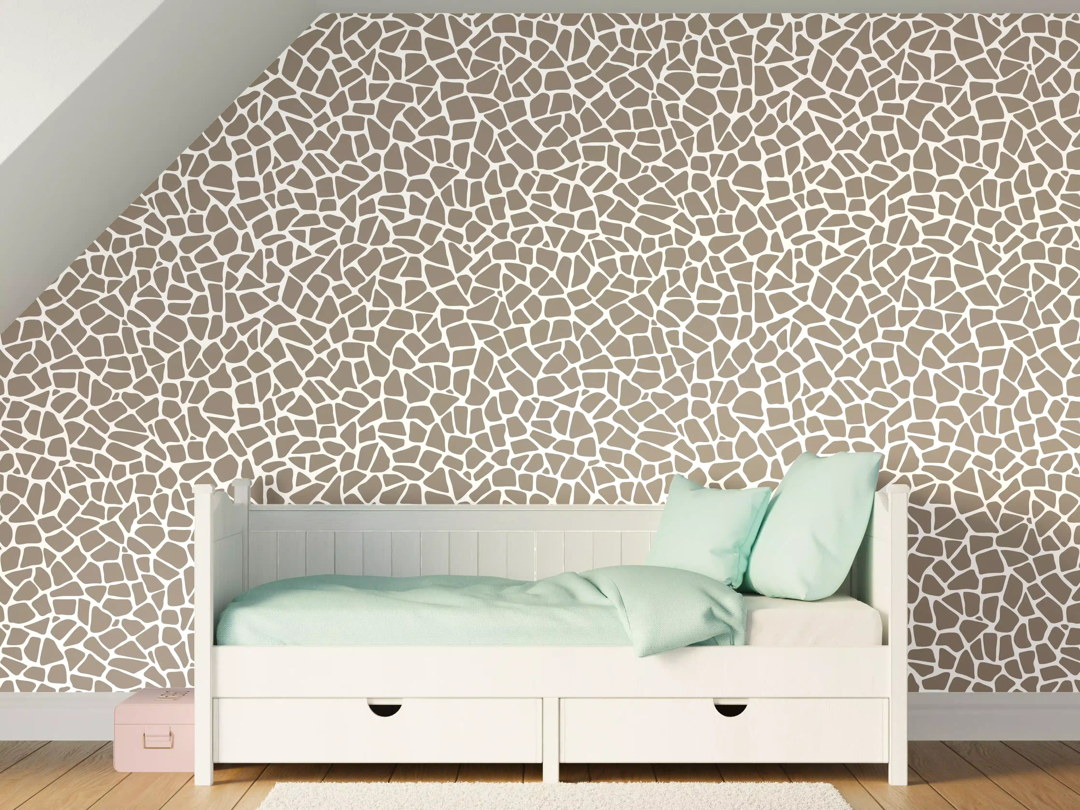 Kinderzimmer Wandgestaltung - Beige-Grau-Tessere-Textur