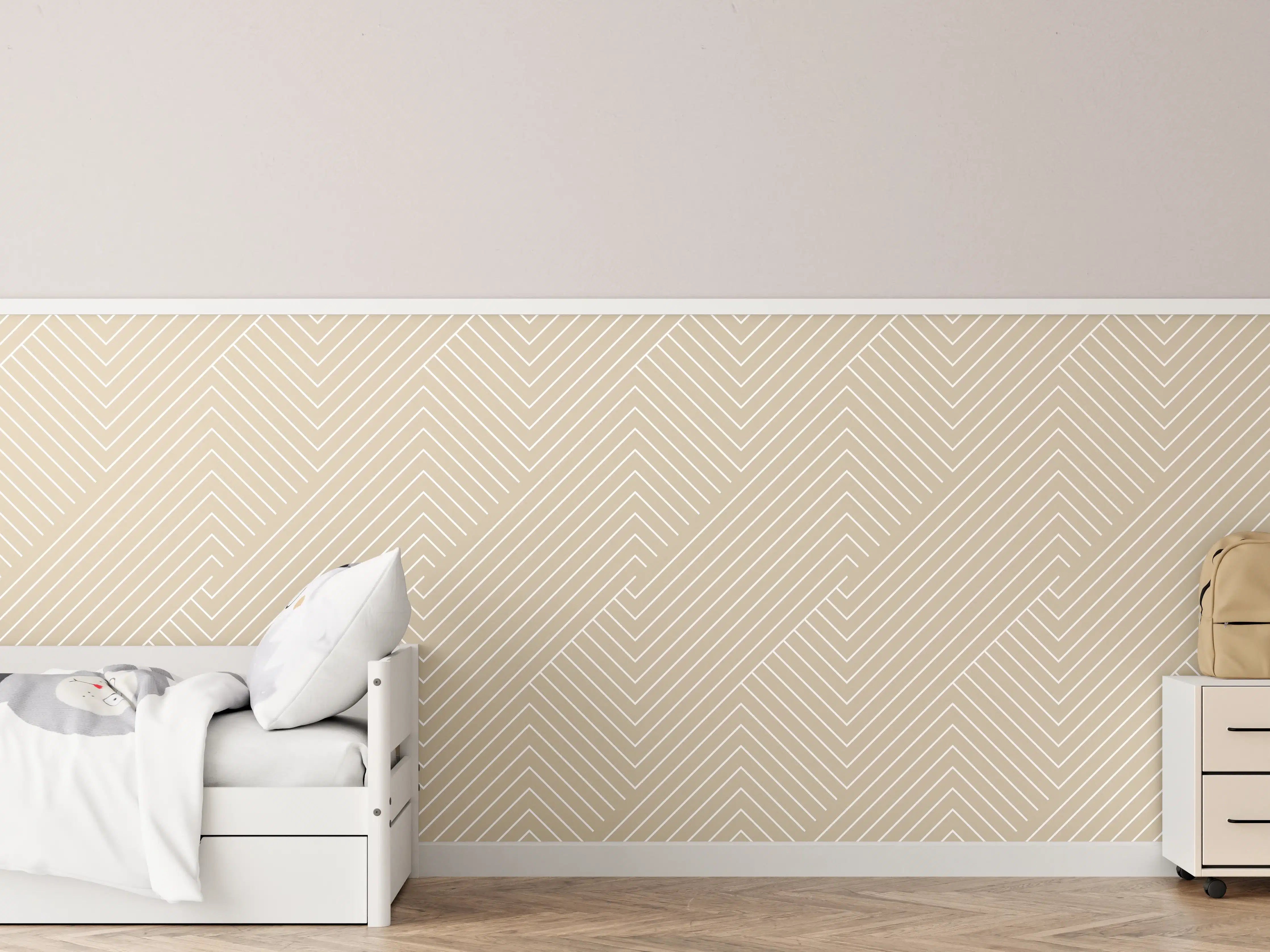 Kinderzimmer Wandgestaltung - Beige-Graue Muster-Textur