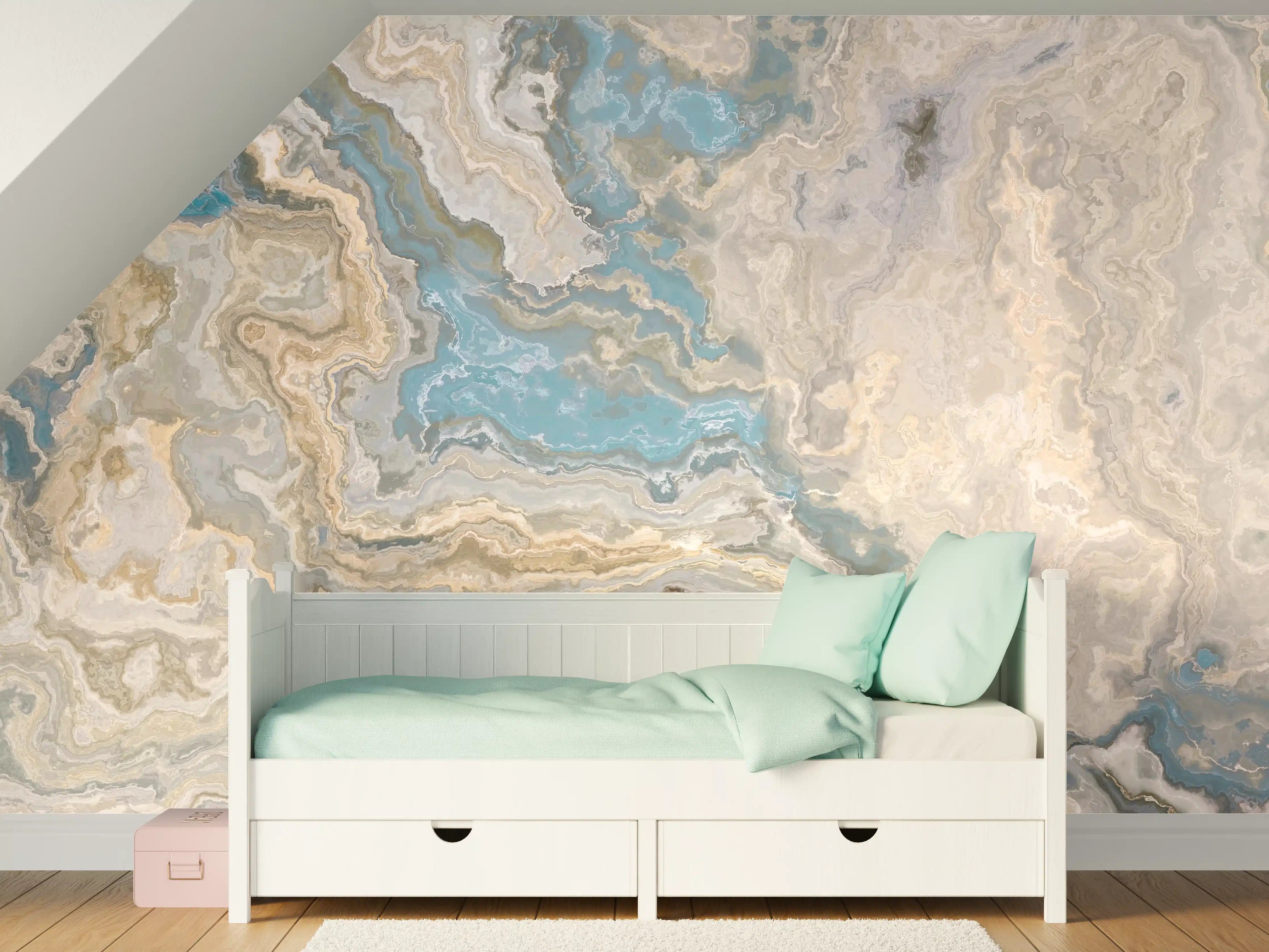 Kinderzimmer Wandgestaltung - Beige Marmor Textur
