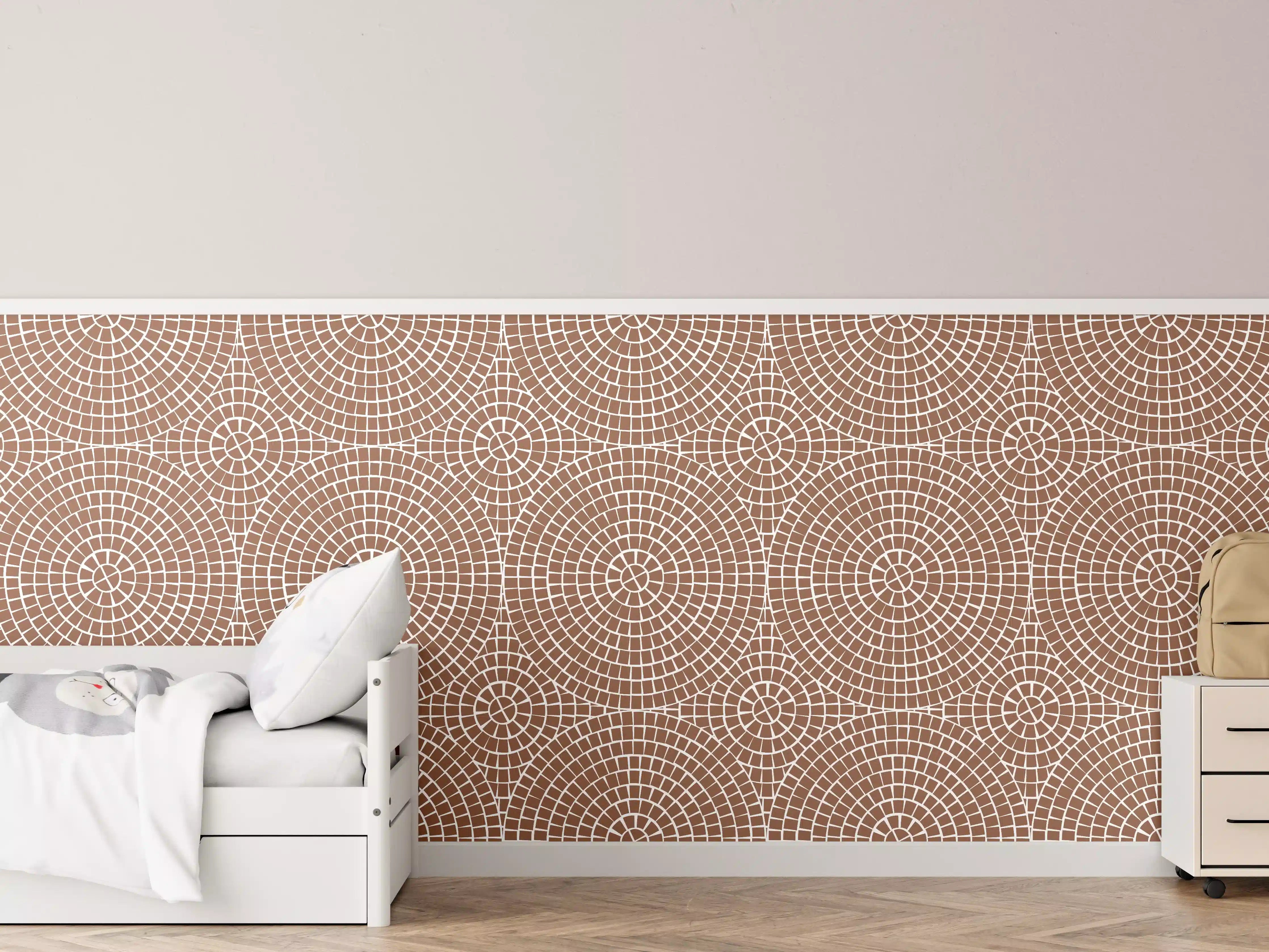 Kinderzimmer Wandgestaltung - Beige-Mosaik-Design
