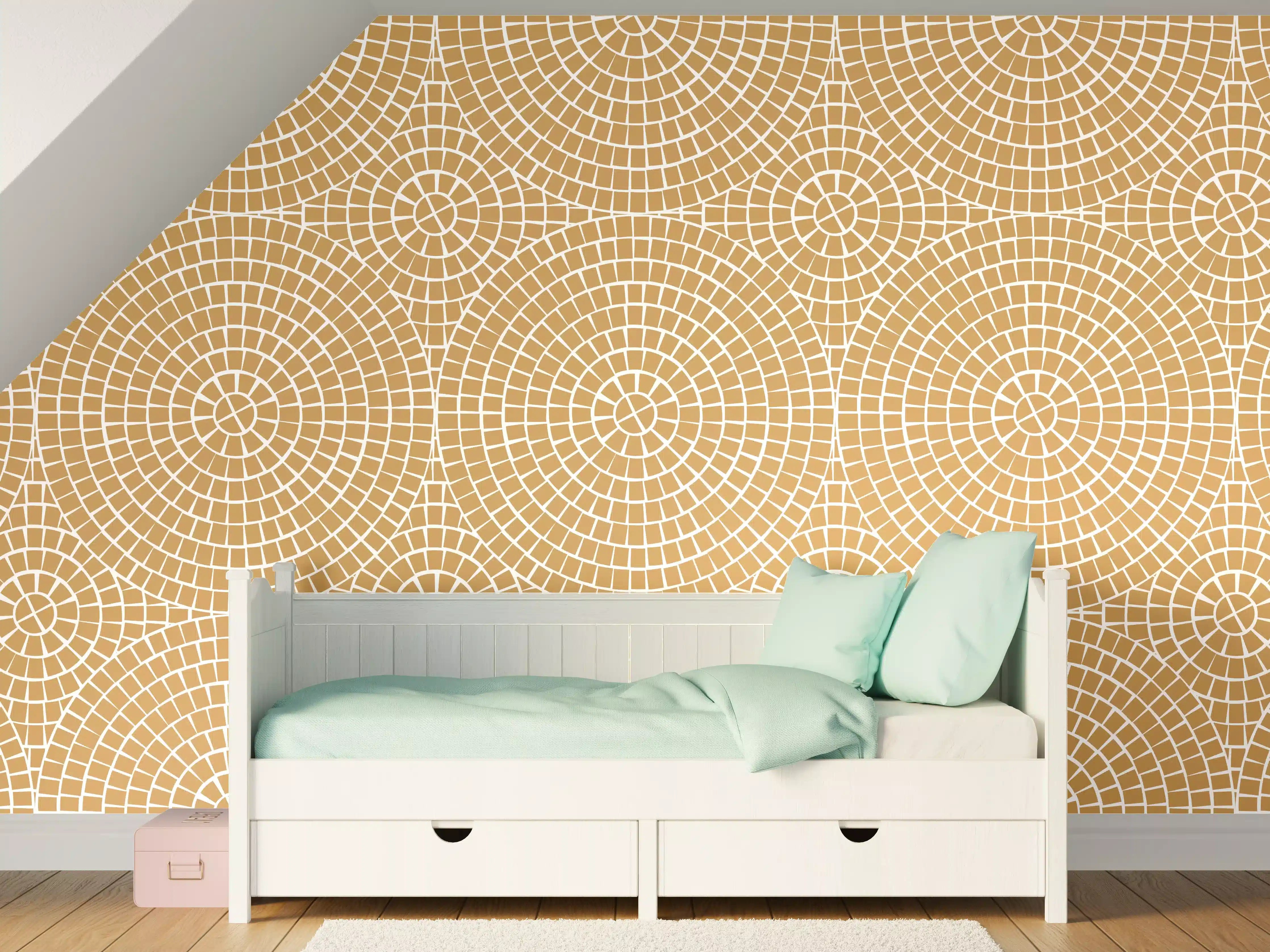 Kinderzimmer Wandgestaltung - Beige Mosaikfliese mit warmen Tönen