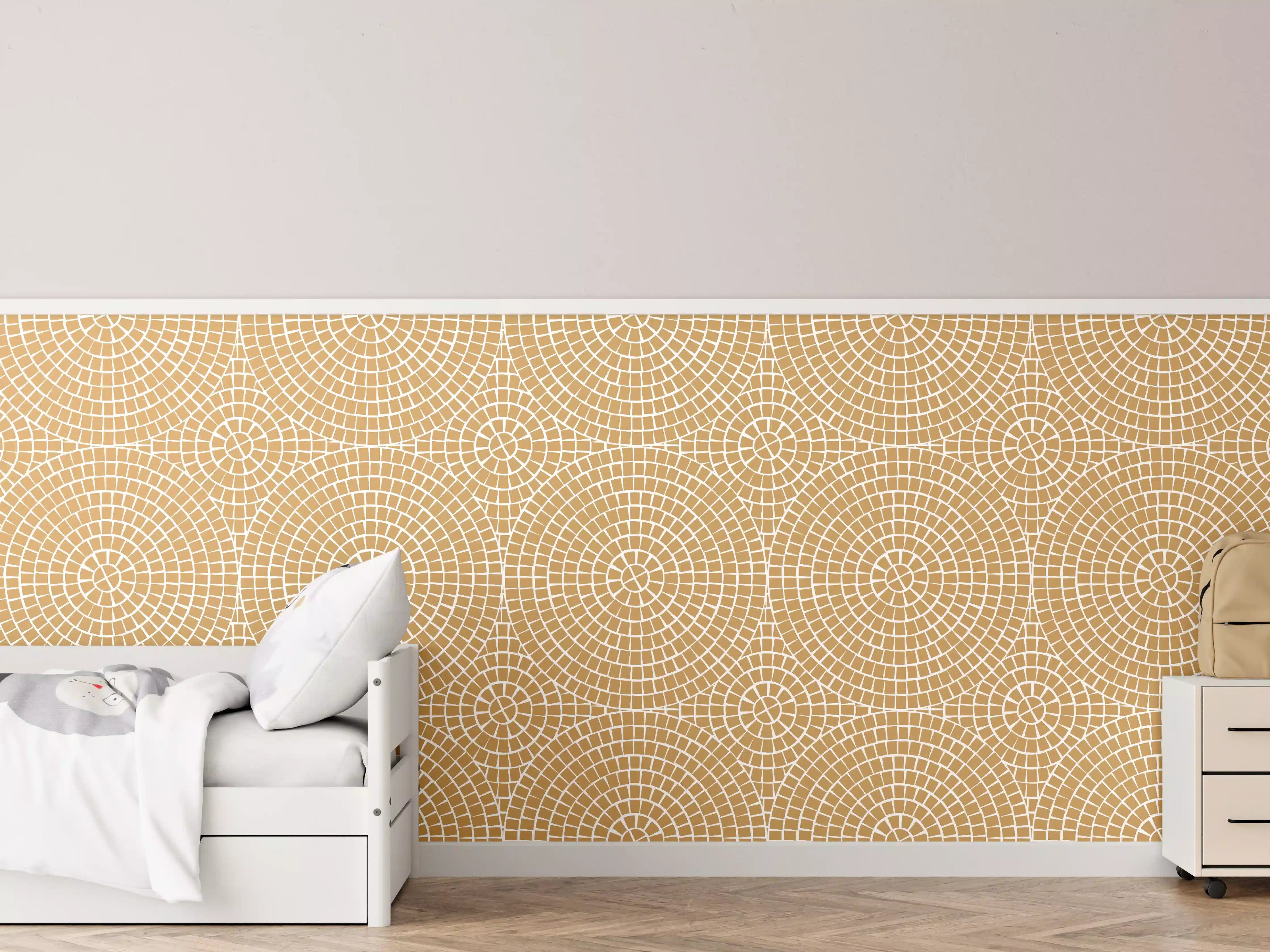 Kinderzimmer Wandgestaltung - Beige Mosaikfliese mit warmen Tönen