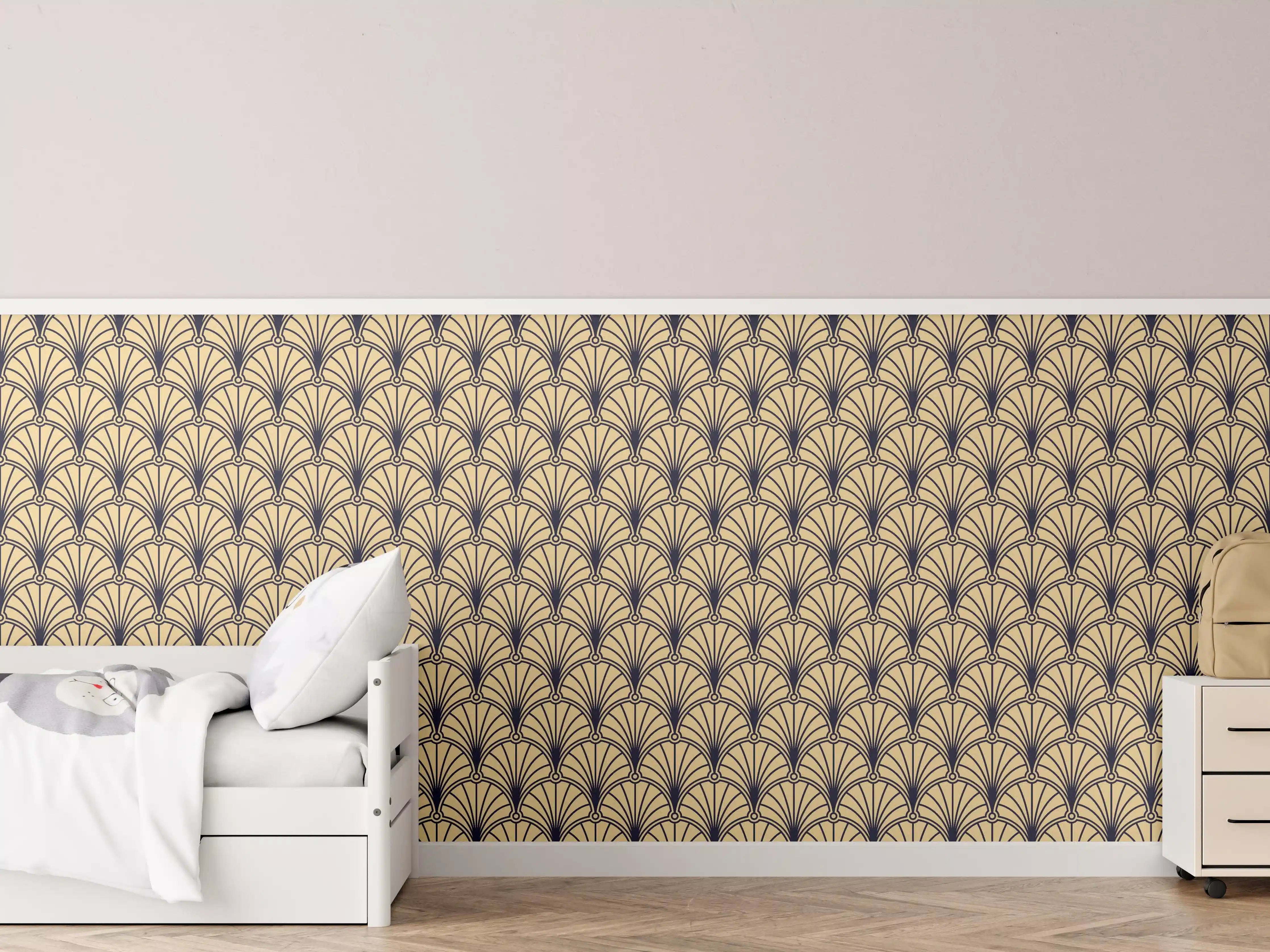 Kinderzimmer Wandgestaltung - Beige Muster Tapete
