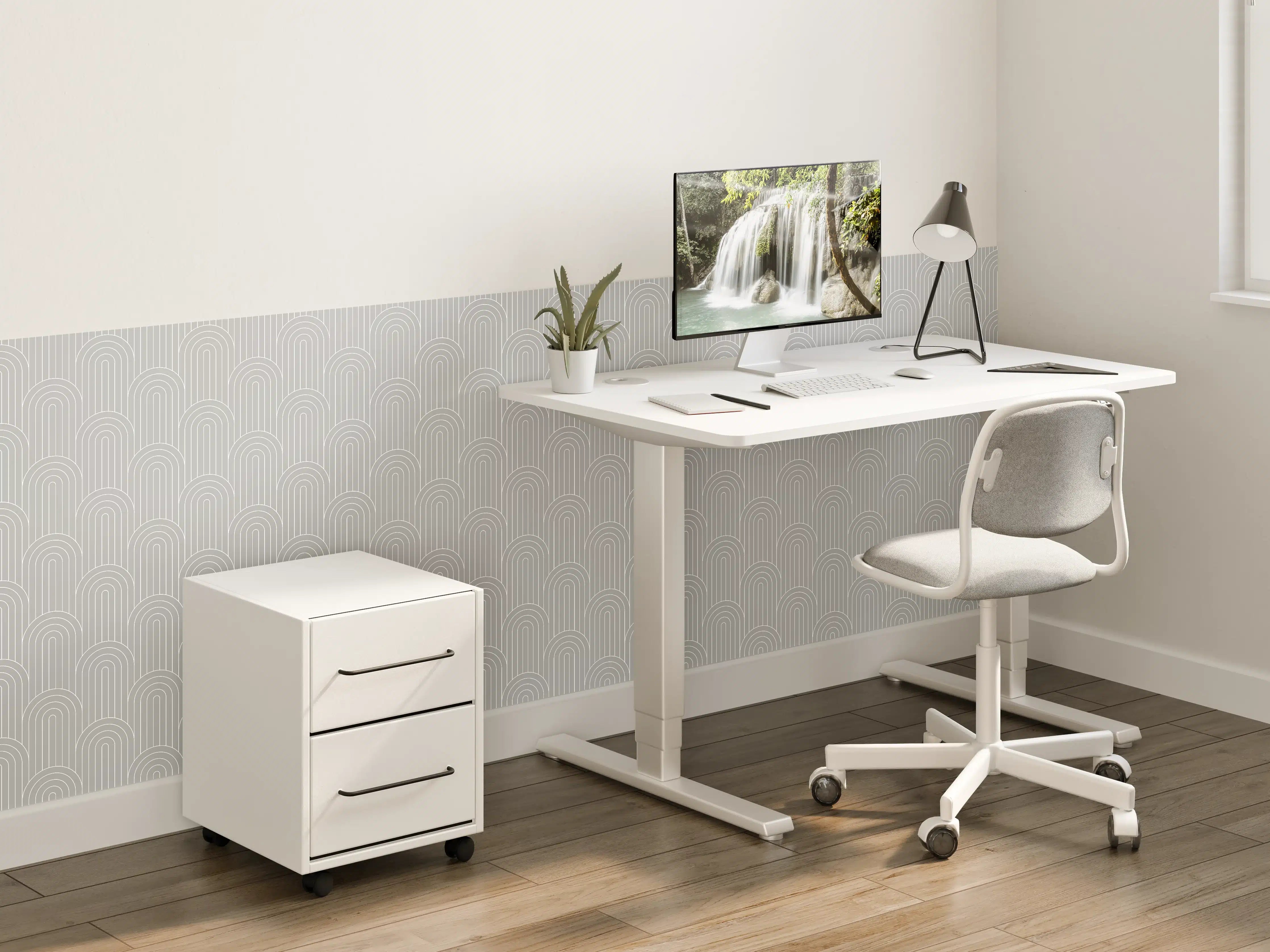 Kinderzimmer Wandgestaltung - Beige Muster mit feiner Lineart