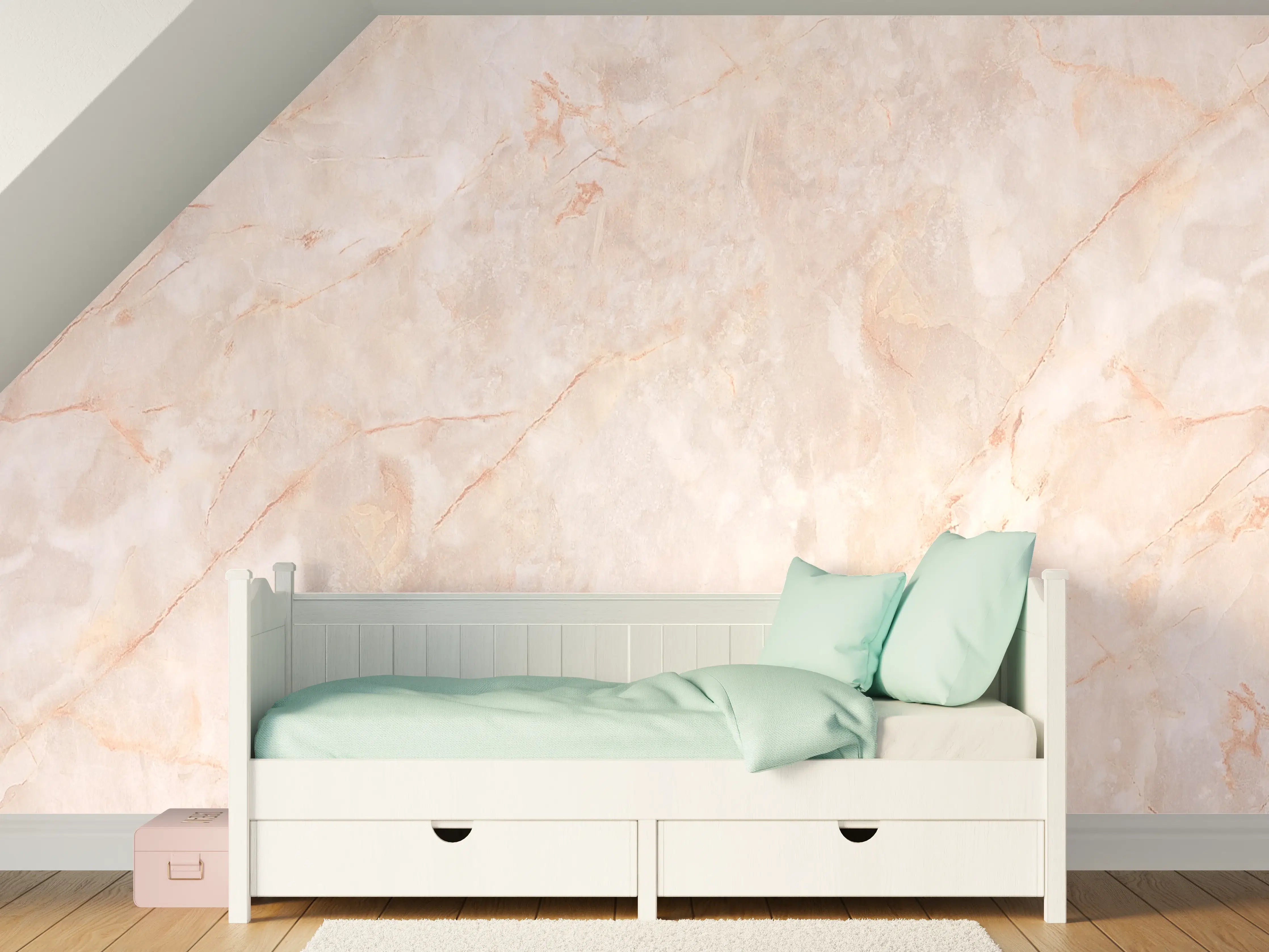 Kinderzimmer Wandgestaltung - Beige-Rosa Marmorstein