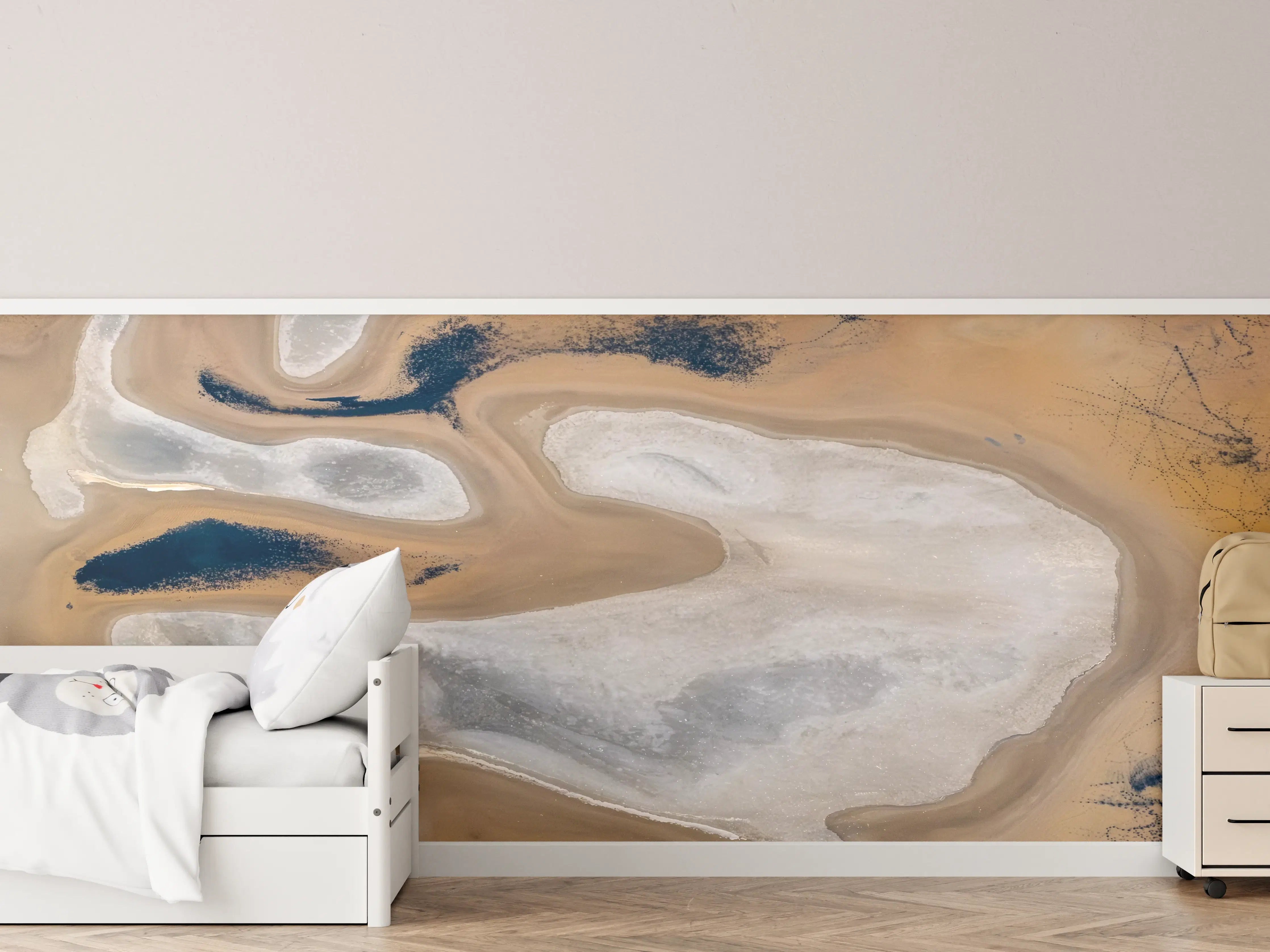 Kinderzimmer Wandgestaltung - Beige Sand Abstraktion