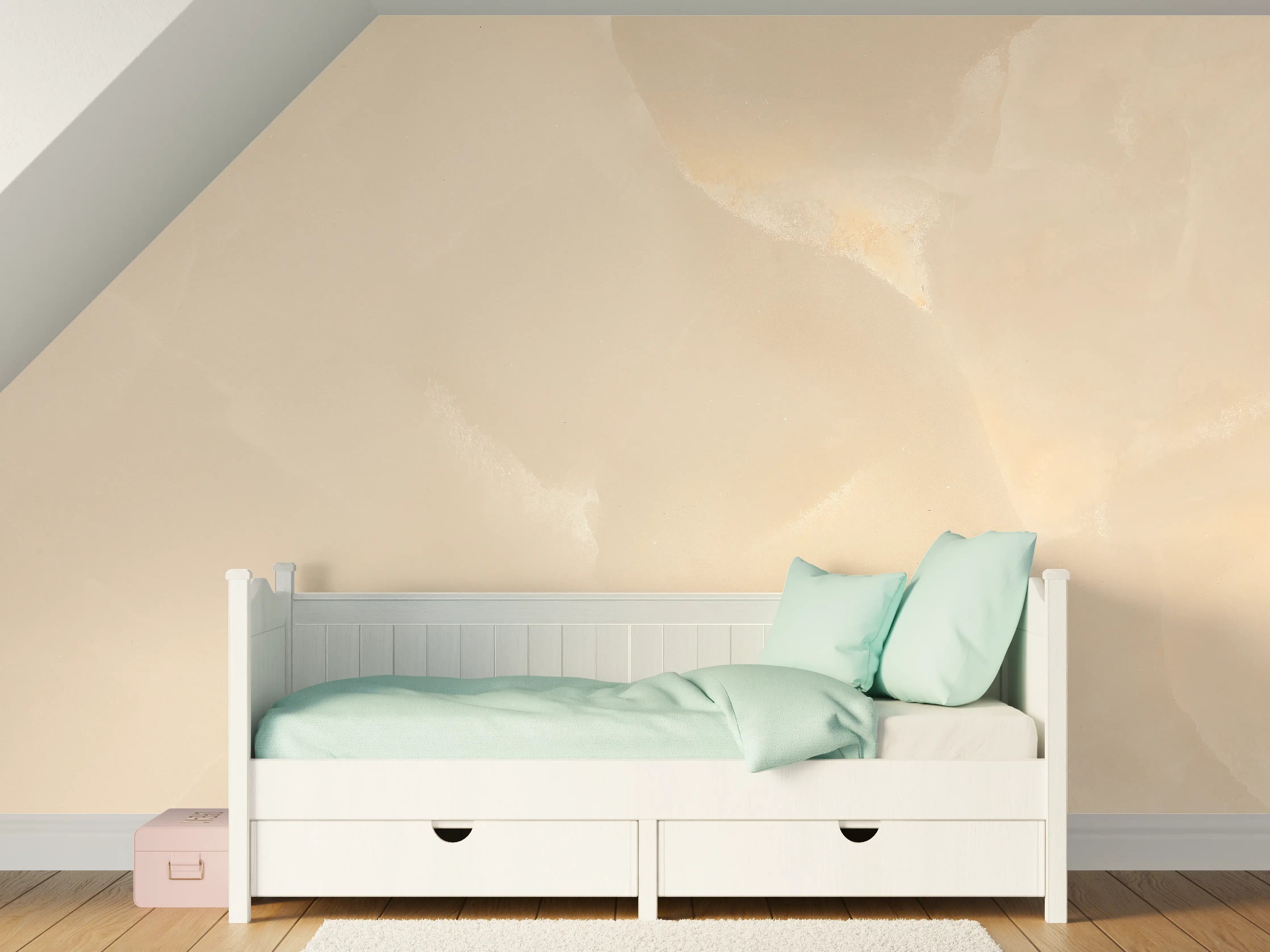 Kinderzimmer Wandgestaltung - Beige Steinstruktur mit feinen Farbnuancen