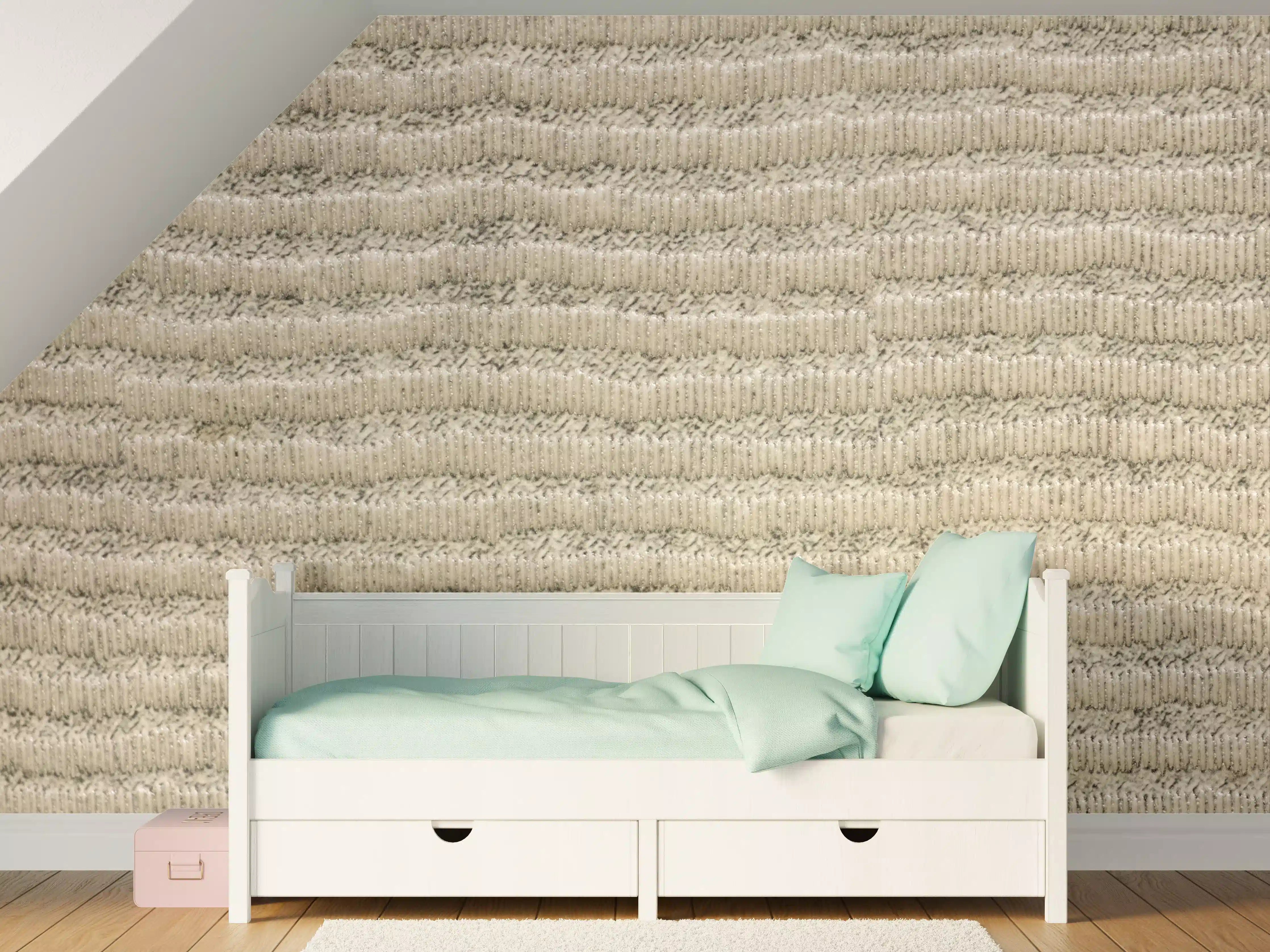 Kinderzimmer Wandgestaltung - Beige Textur mit feinen Linien