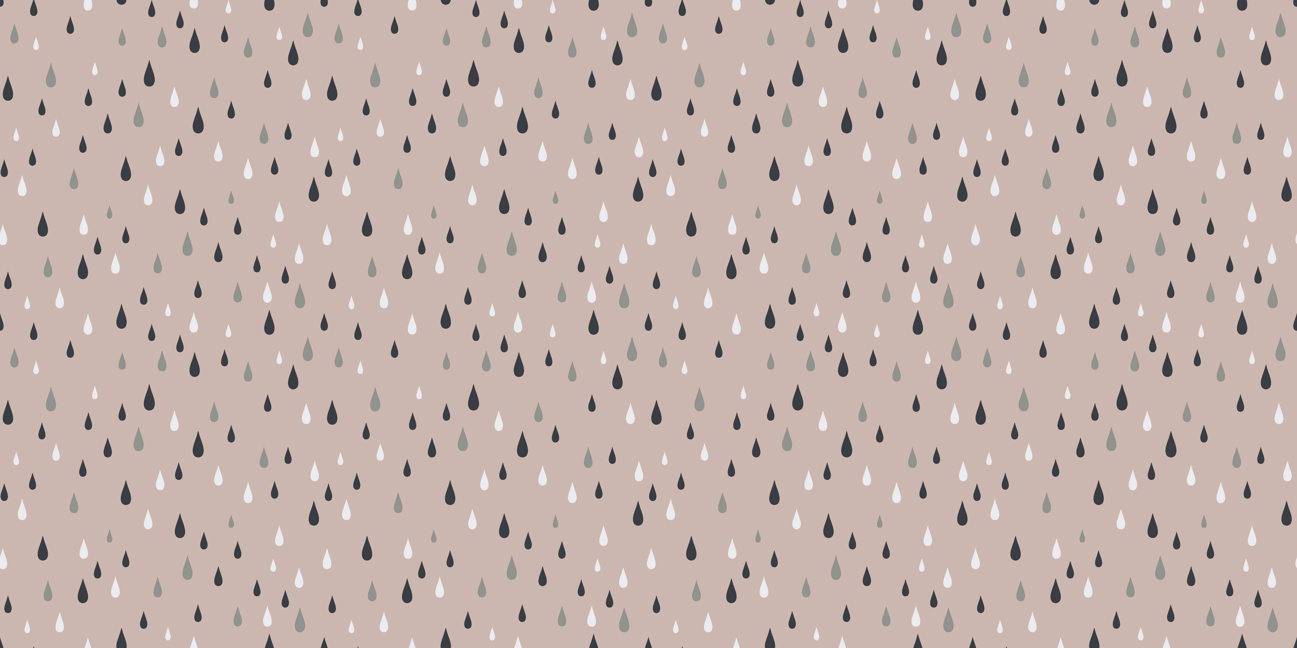 Kinderzimmer Wandgestaltung-Beige Wand mit schwarzen und weißen Regentropfen