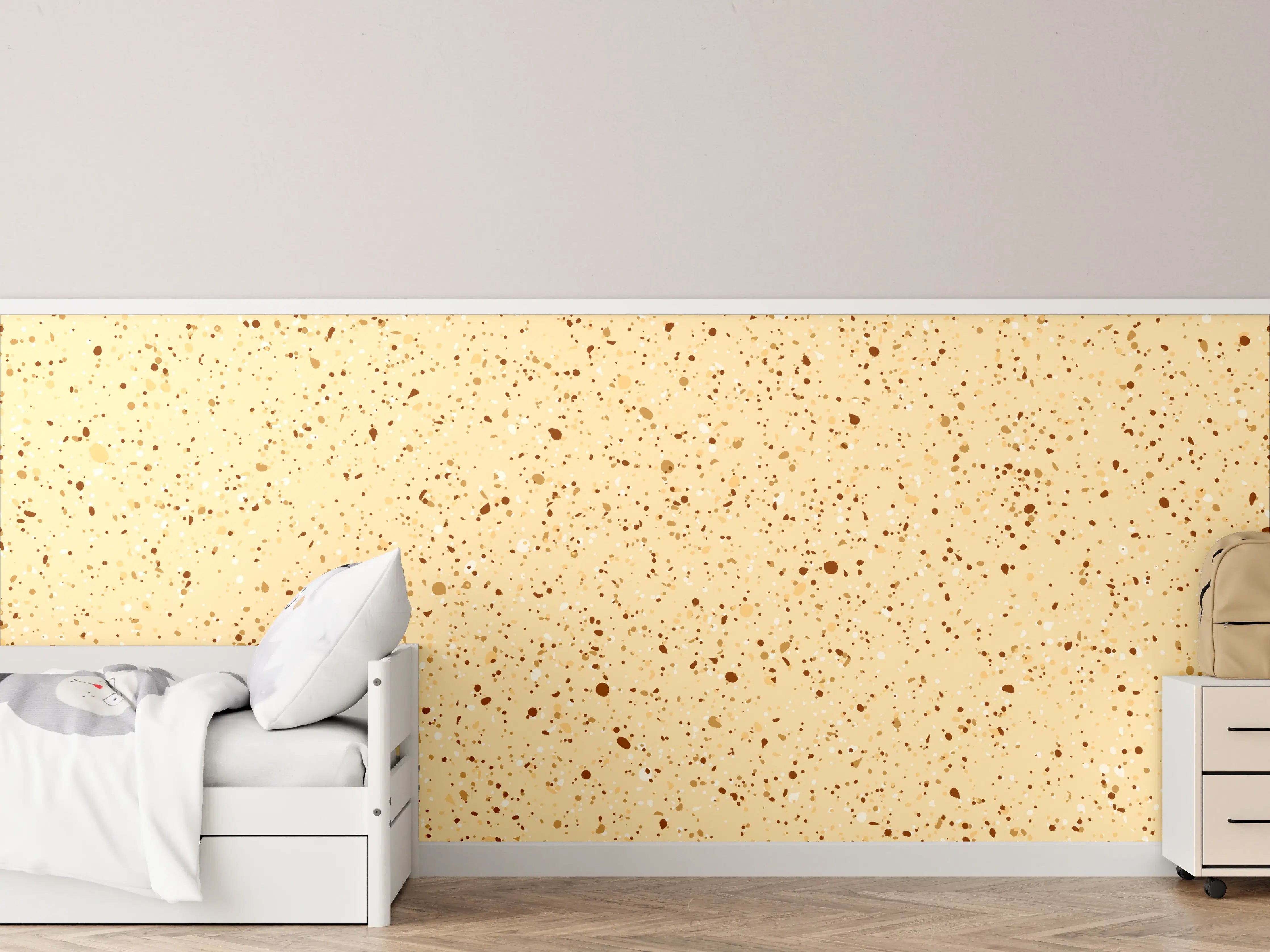 Kinderzimmer Wandgestaltung - Beige mit braunen Sprenkeln