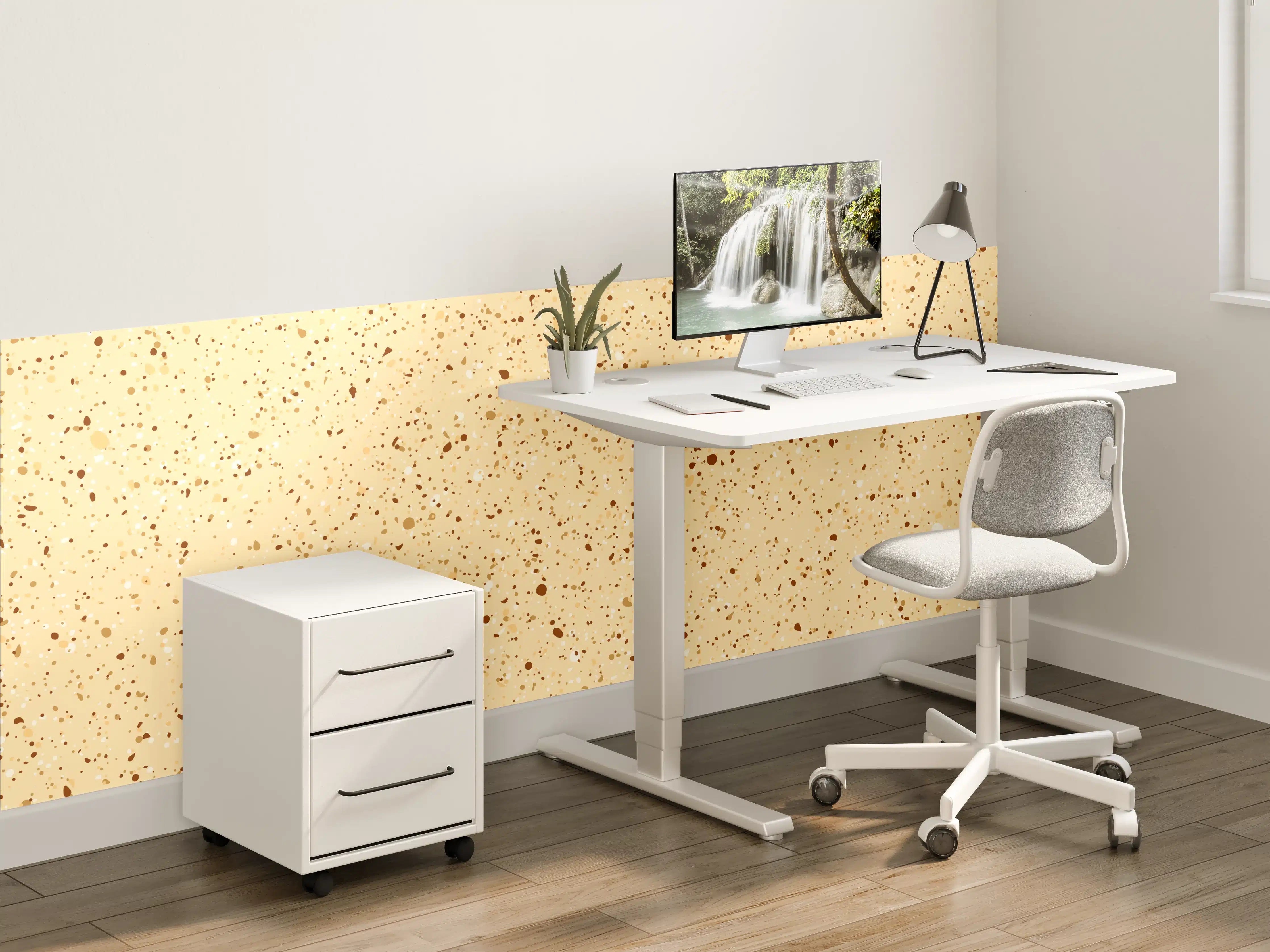 Kinderzimmer Wandgestaltung - Beige mit braunen Sprenkeln