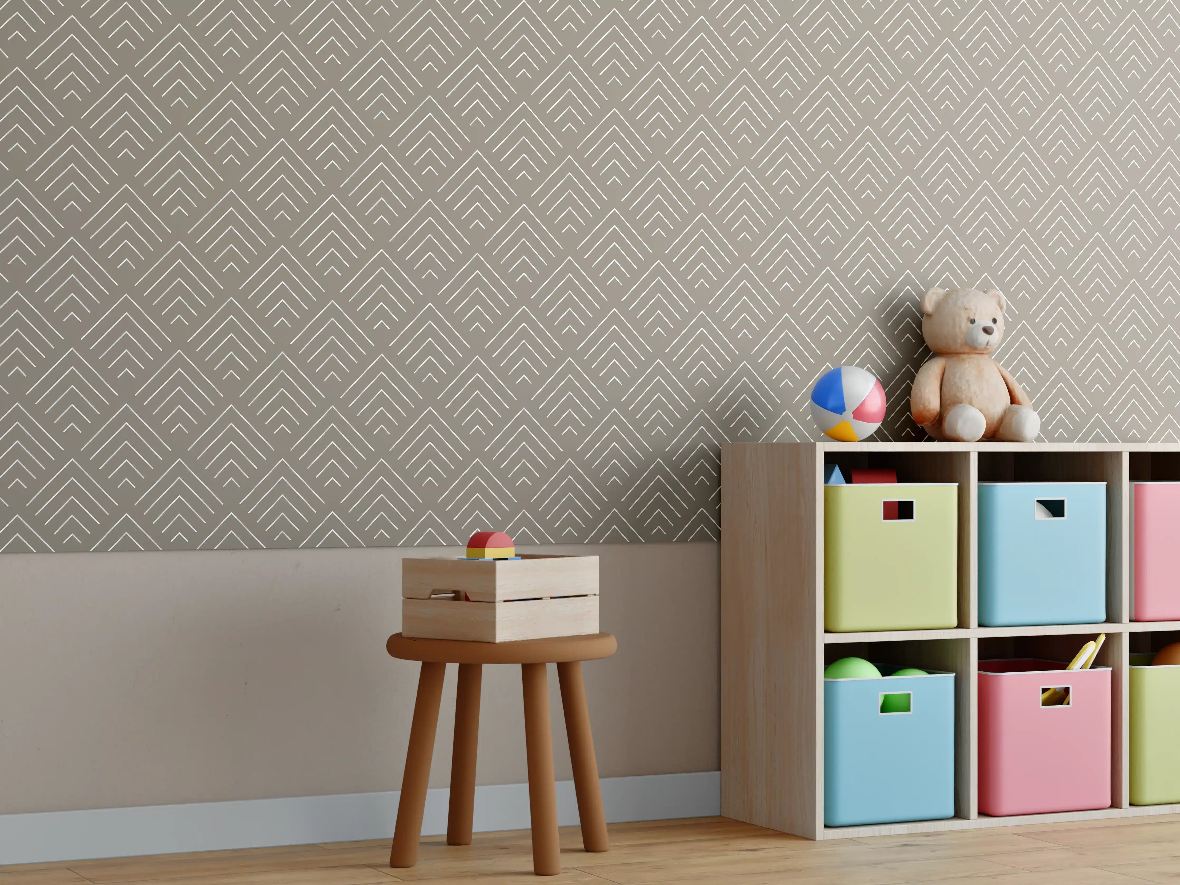 Kinderzimmer Wandgestaltung - Beige-motivierte Wandgestaltung