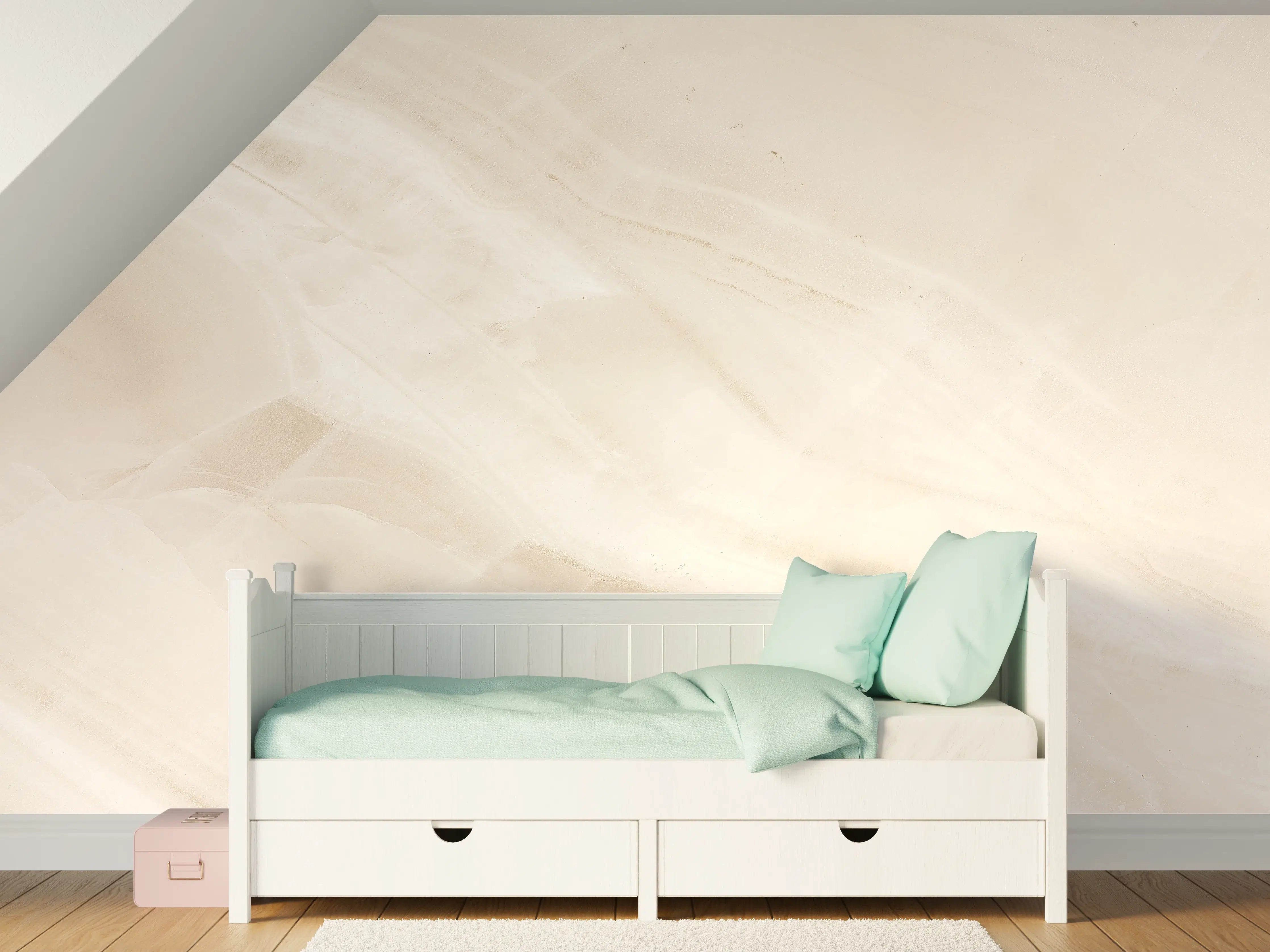 Kinderzimmer Wandgestaltung - Beige natürliche Marmortextur
