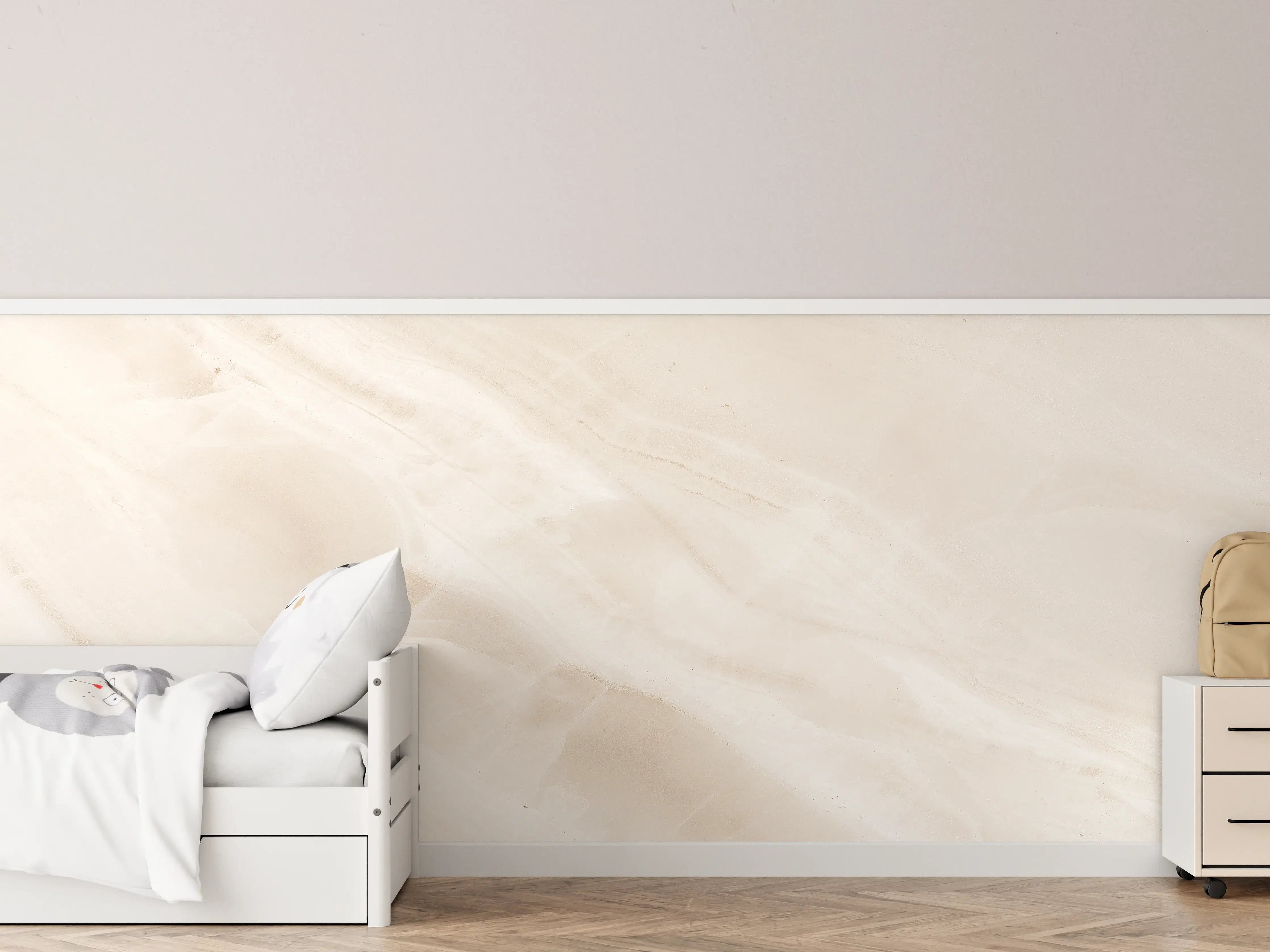 Kinderzimmer Wandgestaltung - Beige natürliche Marmortextur