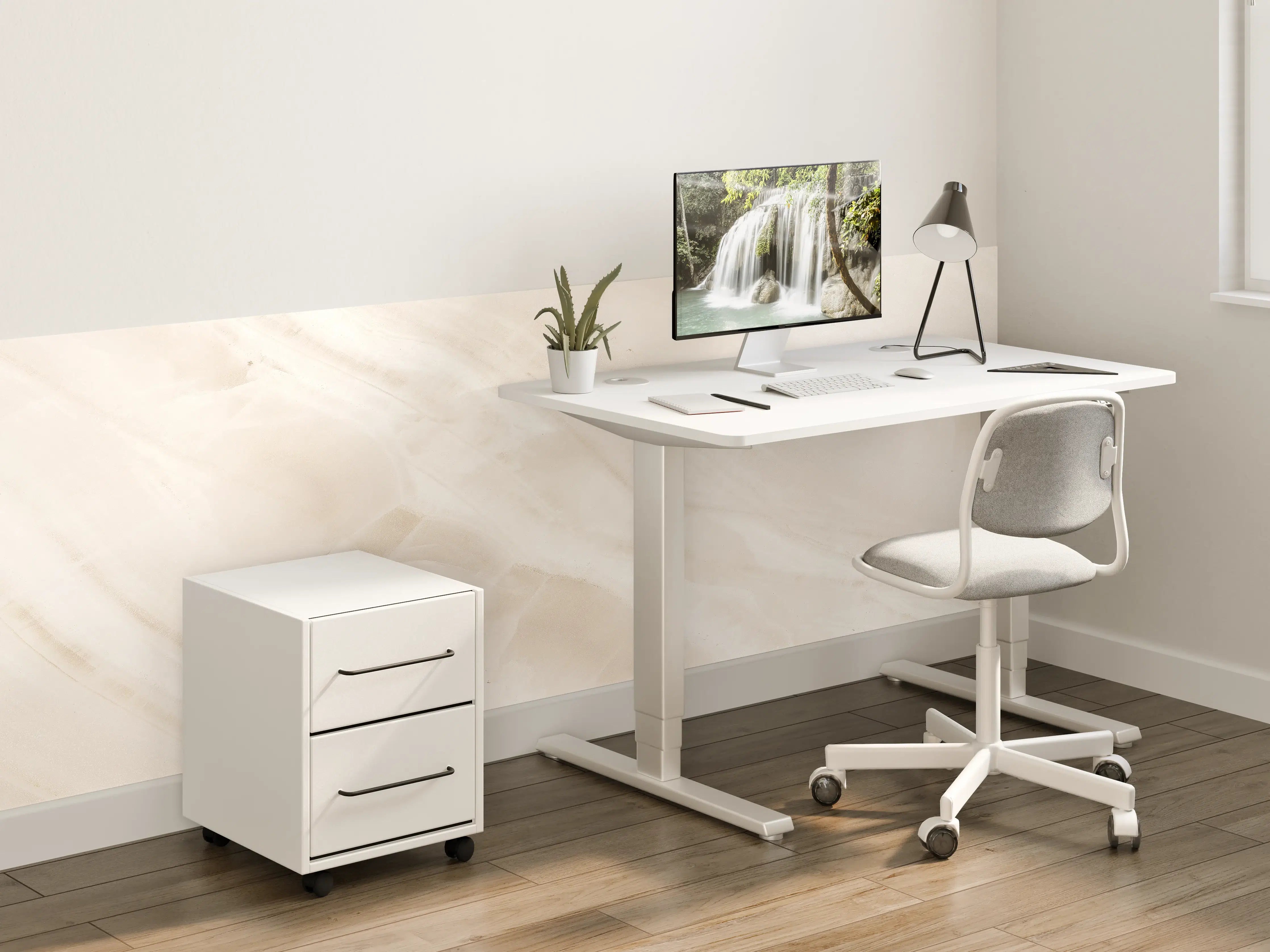 Kinderzimmer Wandgestaltung - Beige natürliche Marmortextur