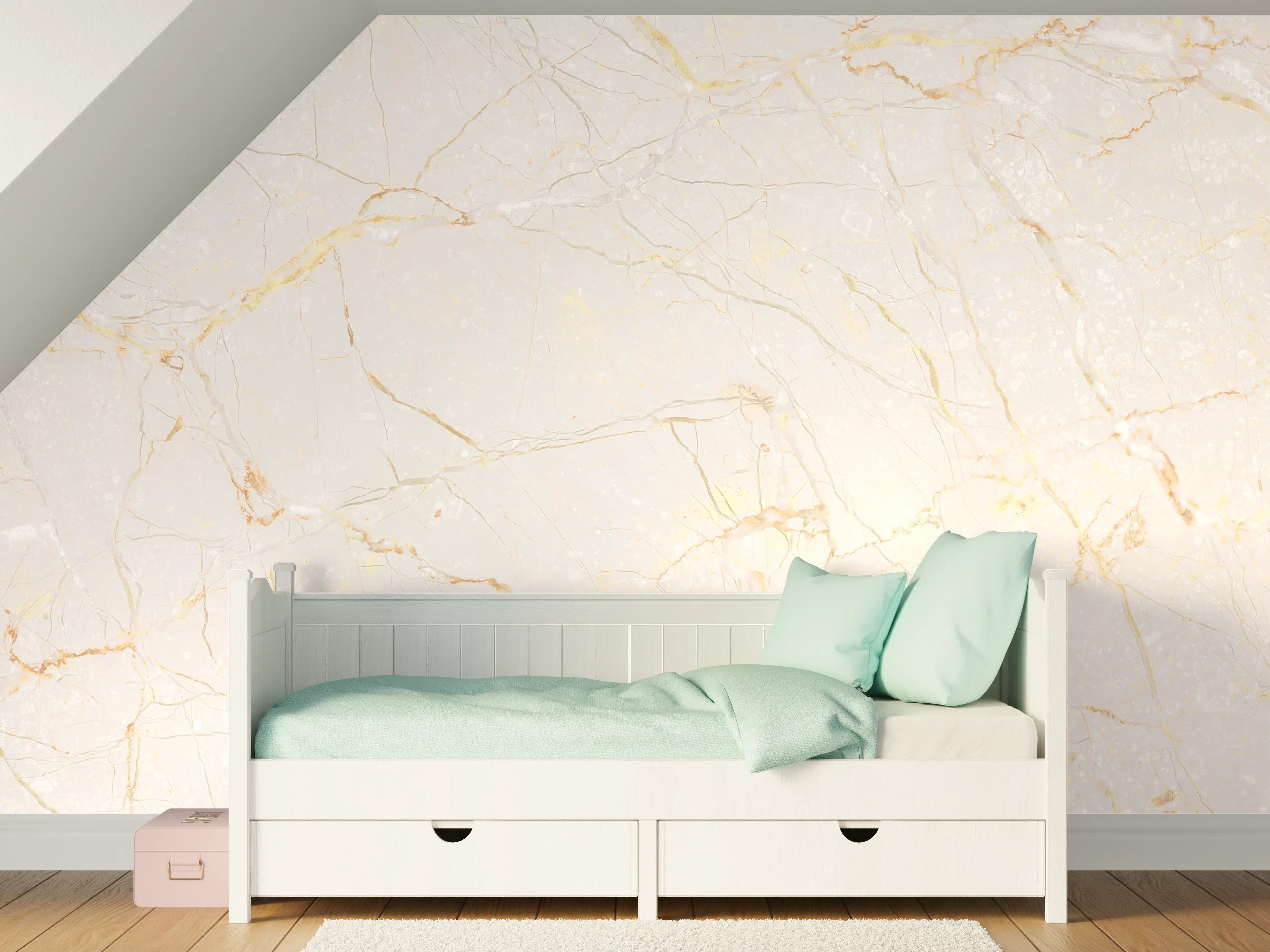 Kinderzimmer Wandgestaltung - Beigefarbiger Marmor